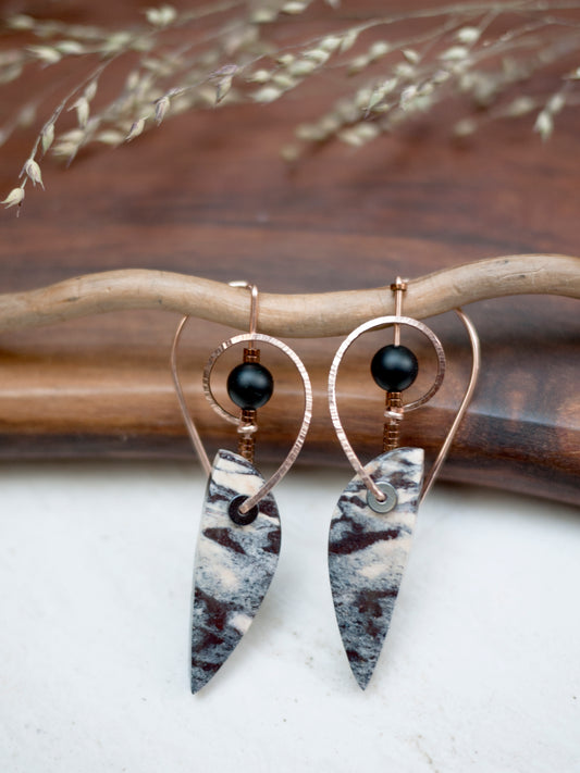 Sculptural Zebra Jasper Earrings