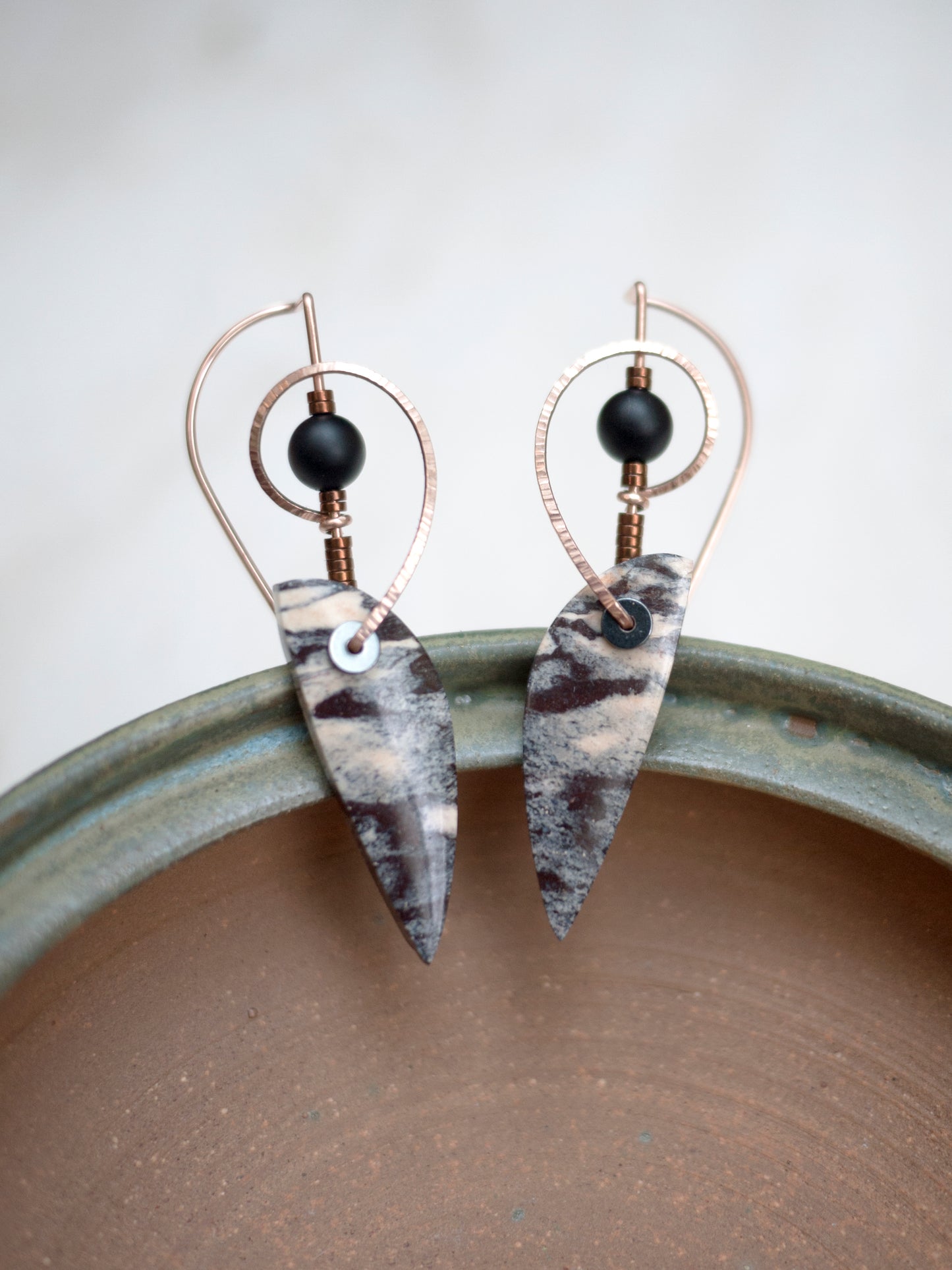 Sculptural Zebra Jasper Earrings