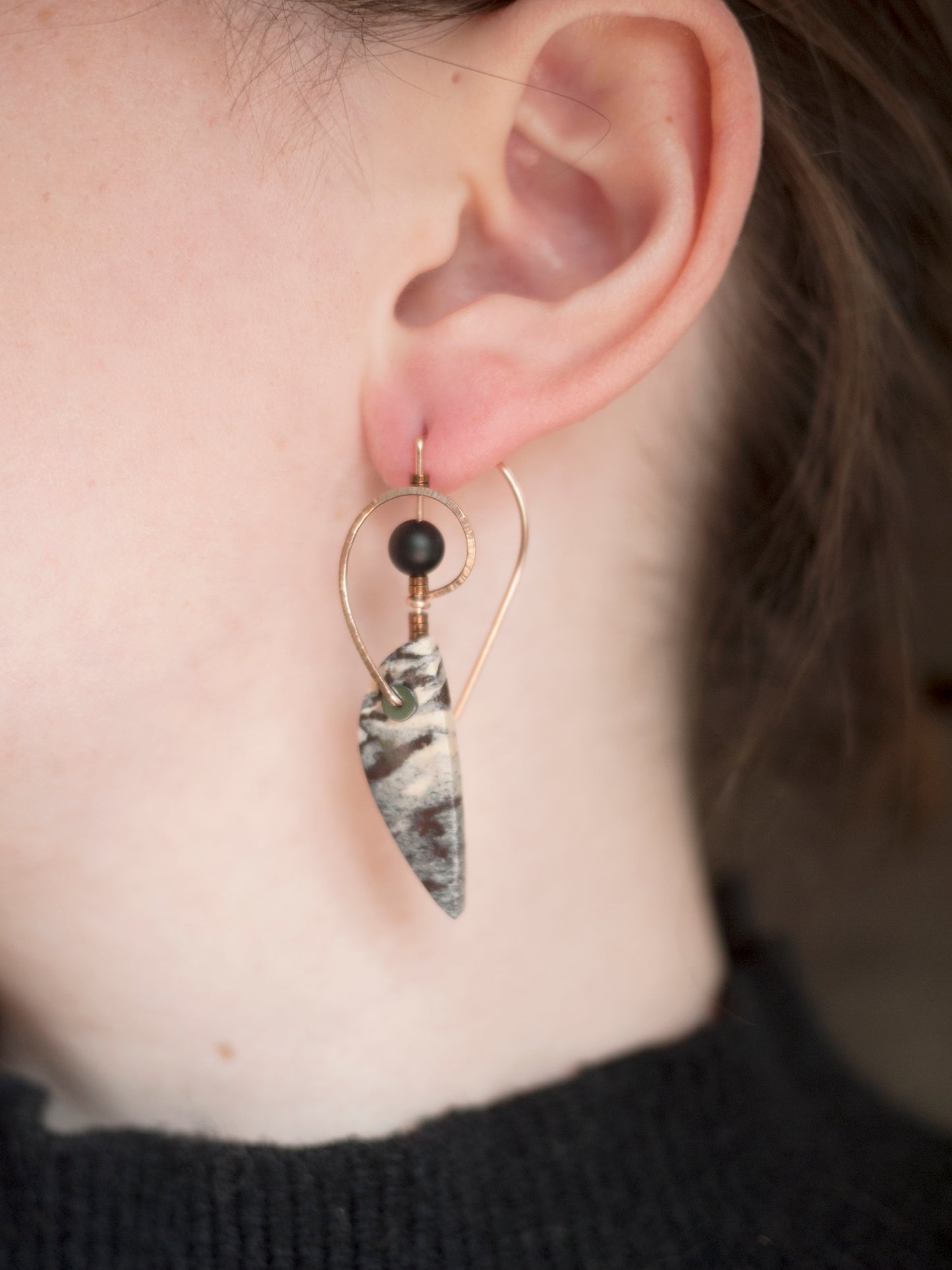 Sculptural Zebra Jasper Earrings