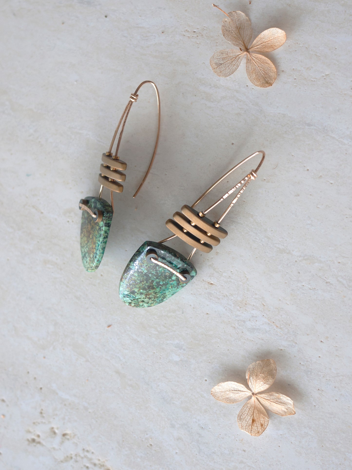African Turquoise Drop Earrings
