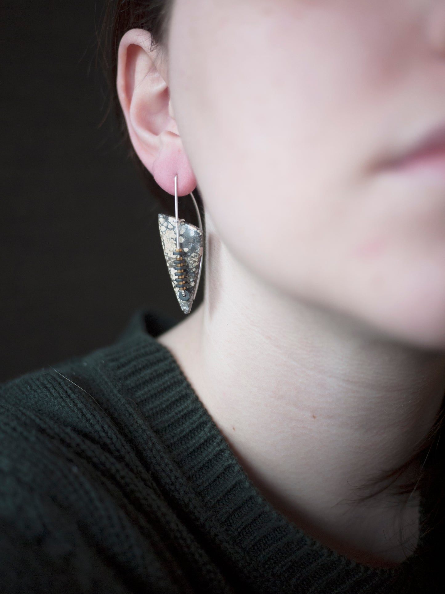 Graphic Magnesite Drop Earrings