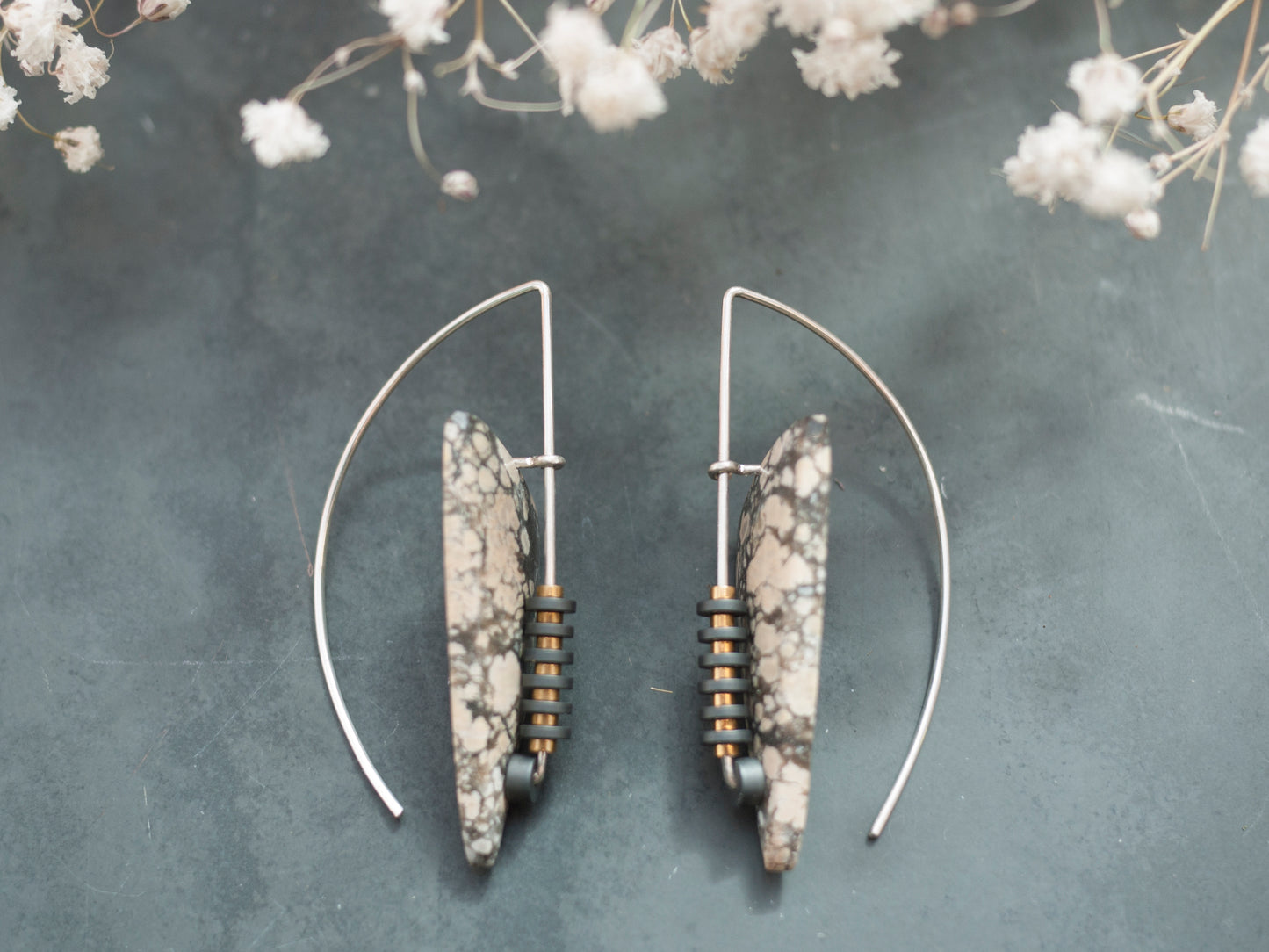 Graphic Magnesite Drop Earrings