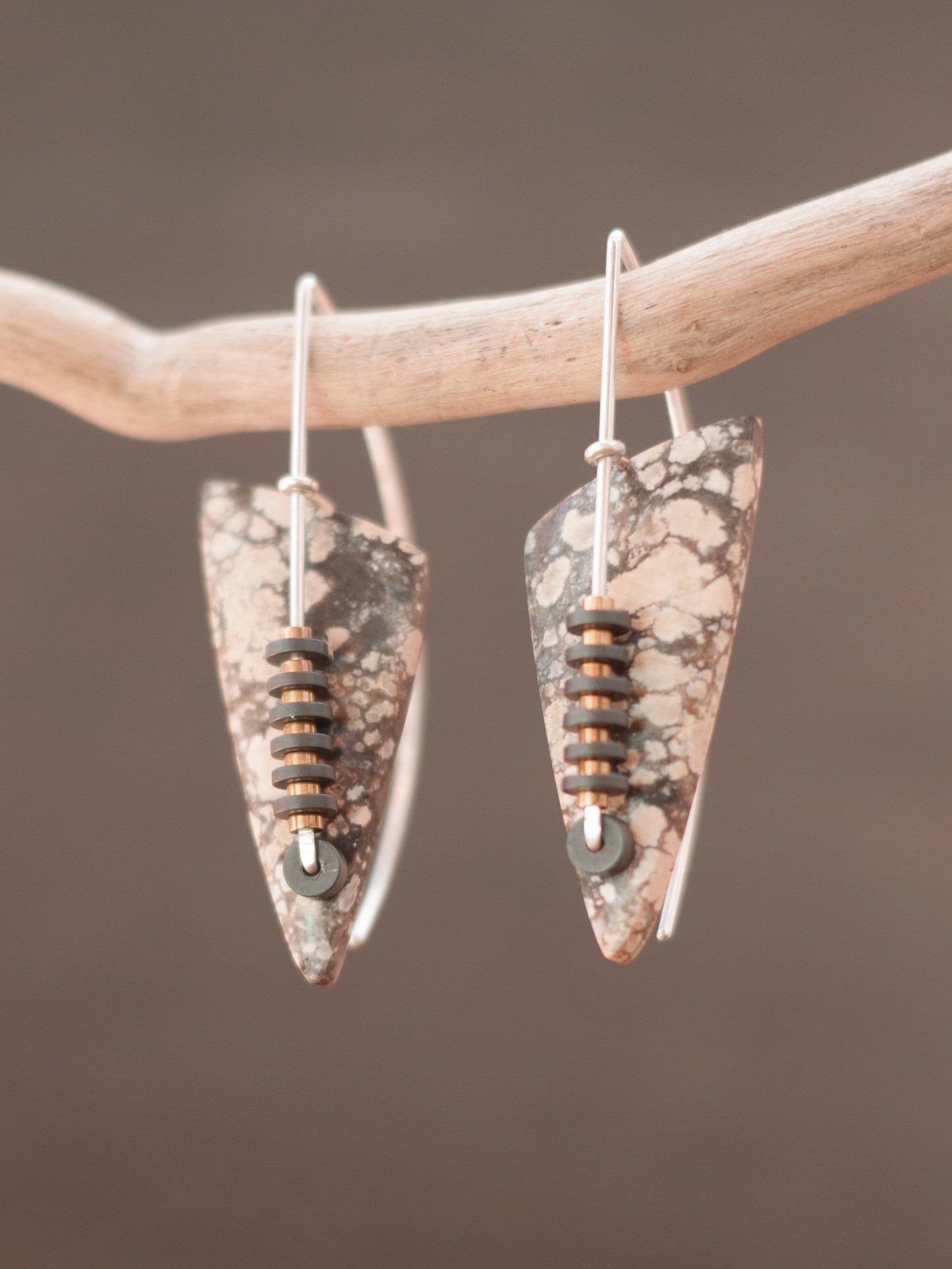 Graphic Magnesite Drop Earrings