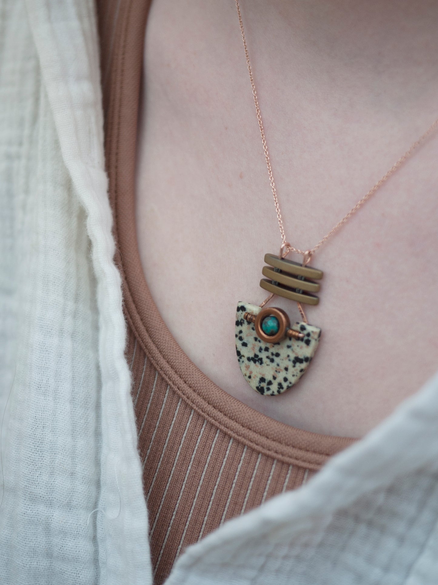 Dalmatian Jasper Triad Pendant
