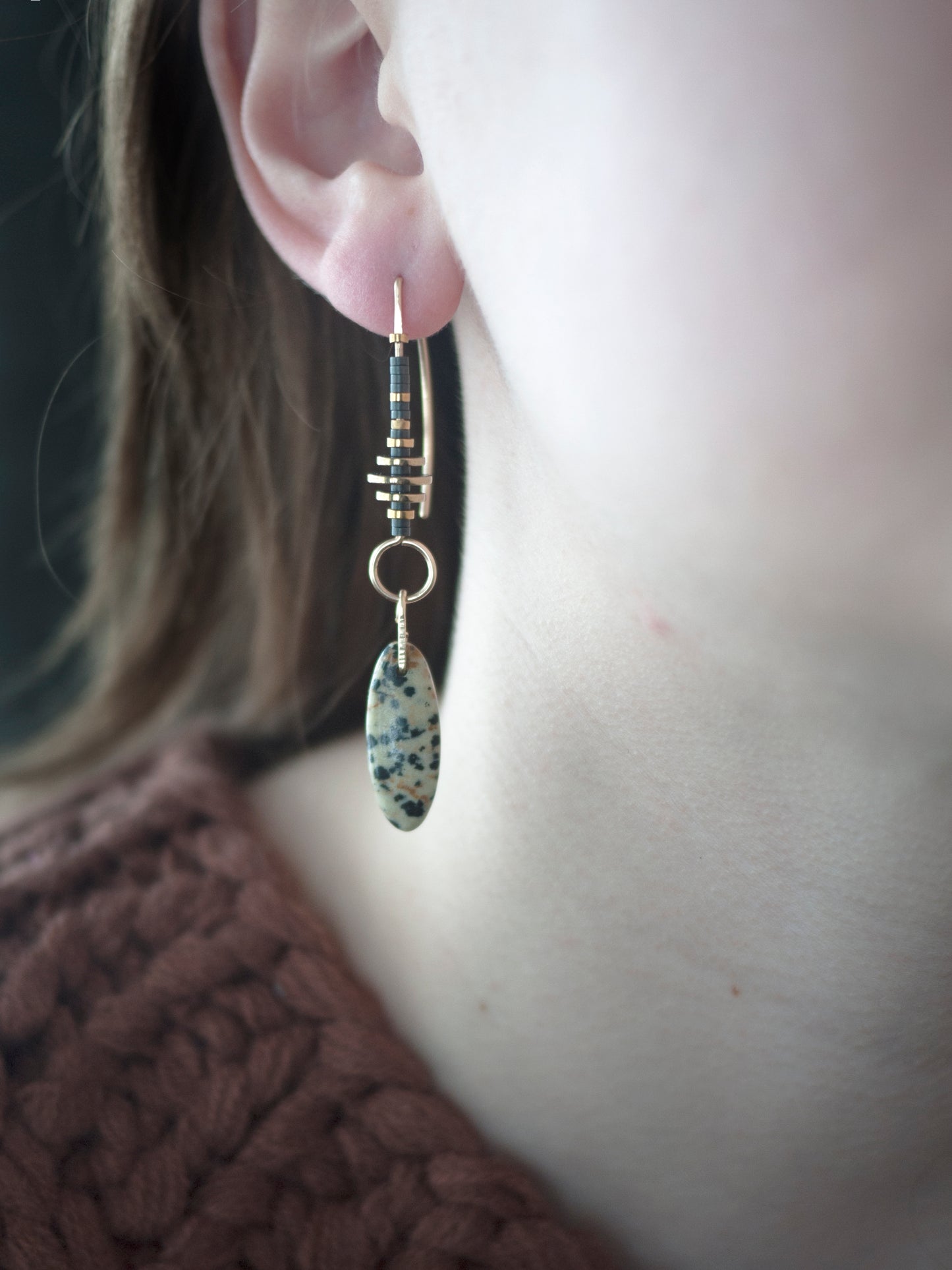 Dalmatian Jasper Drop Earrings