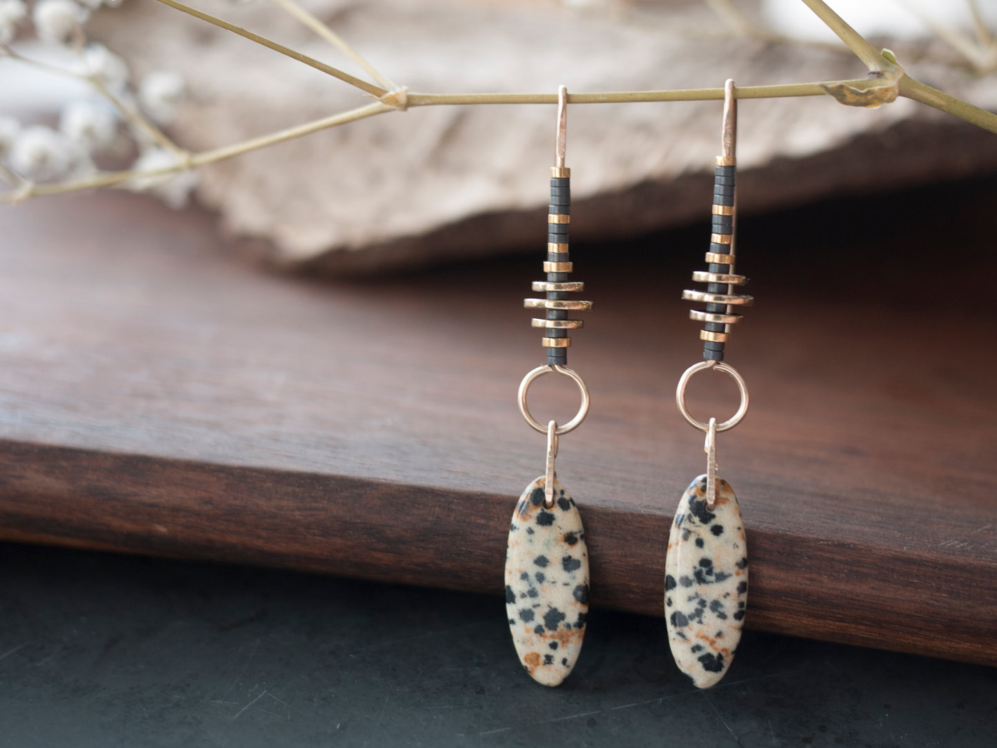 Dalmatian Jasper Drop Earrings