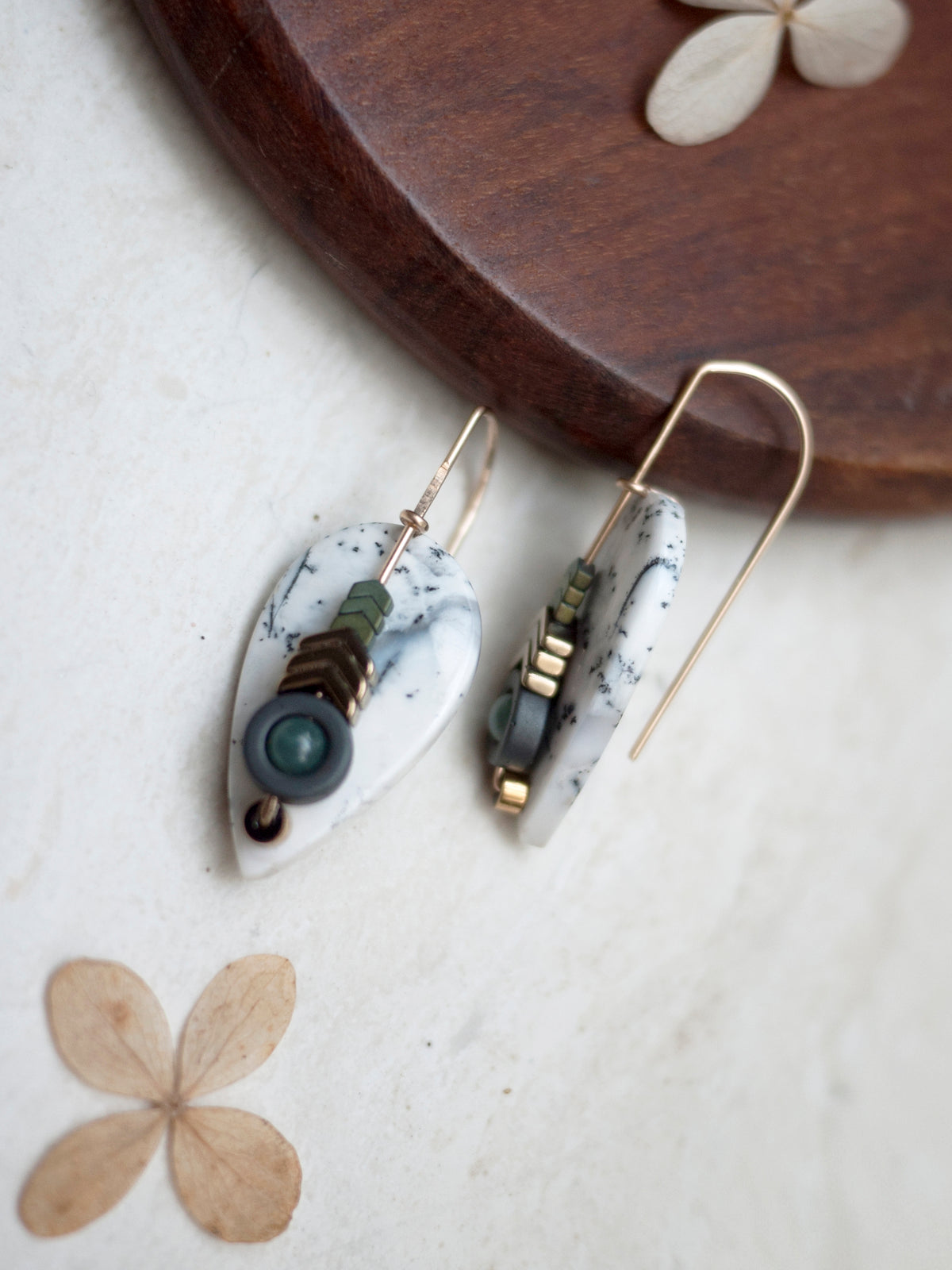 Dendrite Agate Drop Earrings