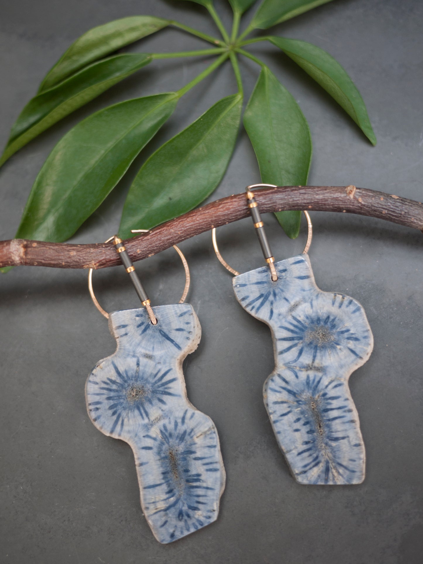 Blue Coral Slab Ear Jackets