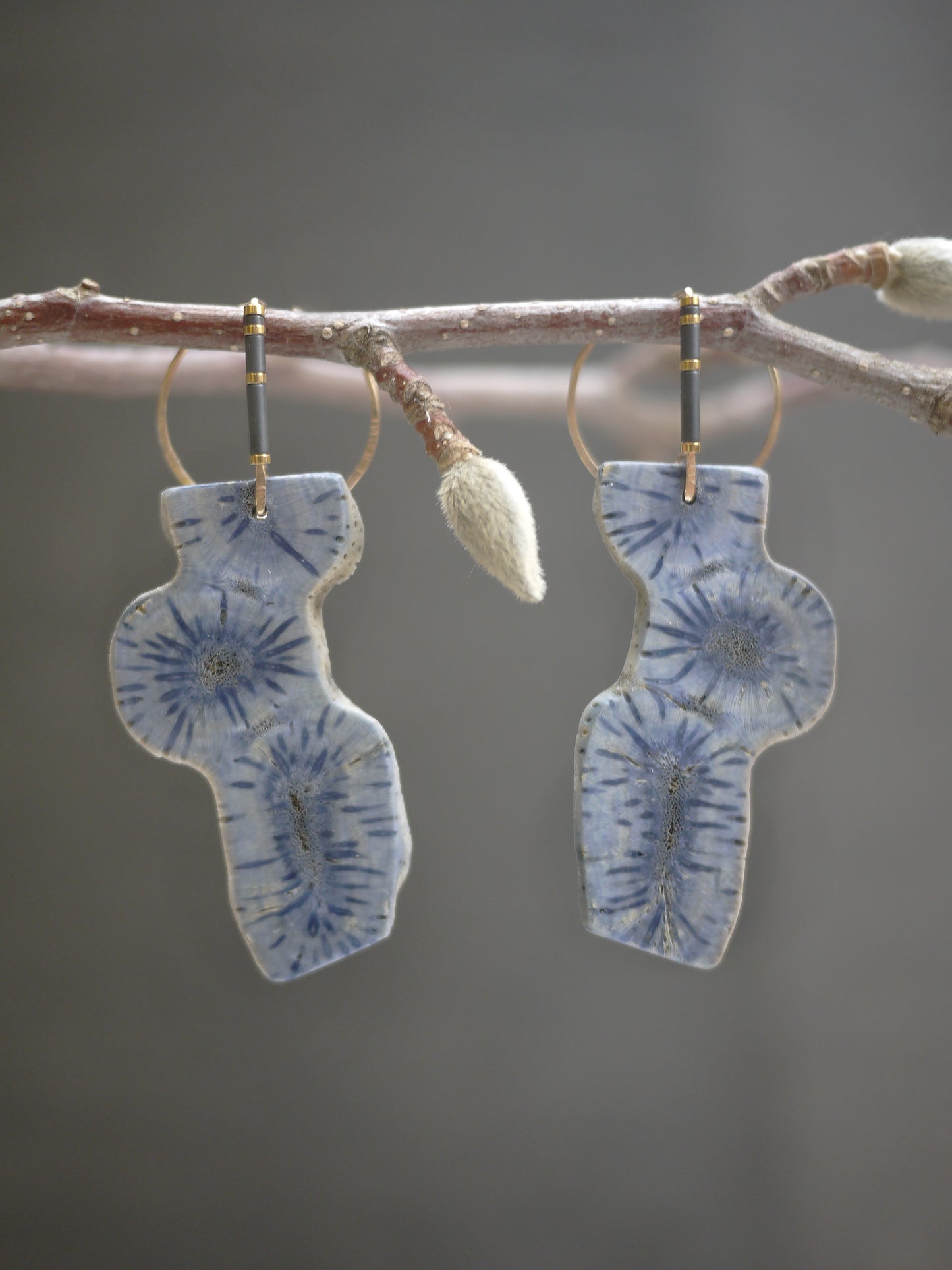Blue Coral Slab Ear Jackets