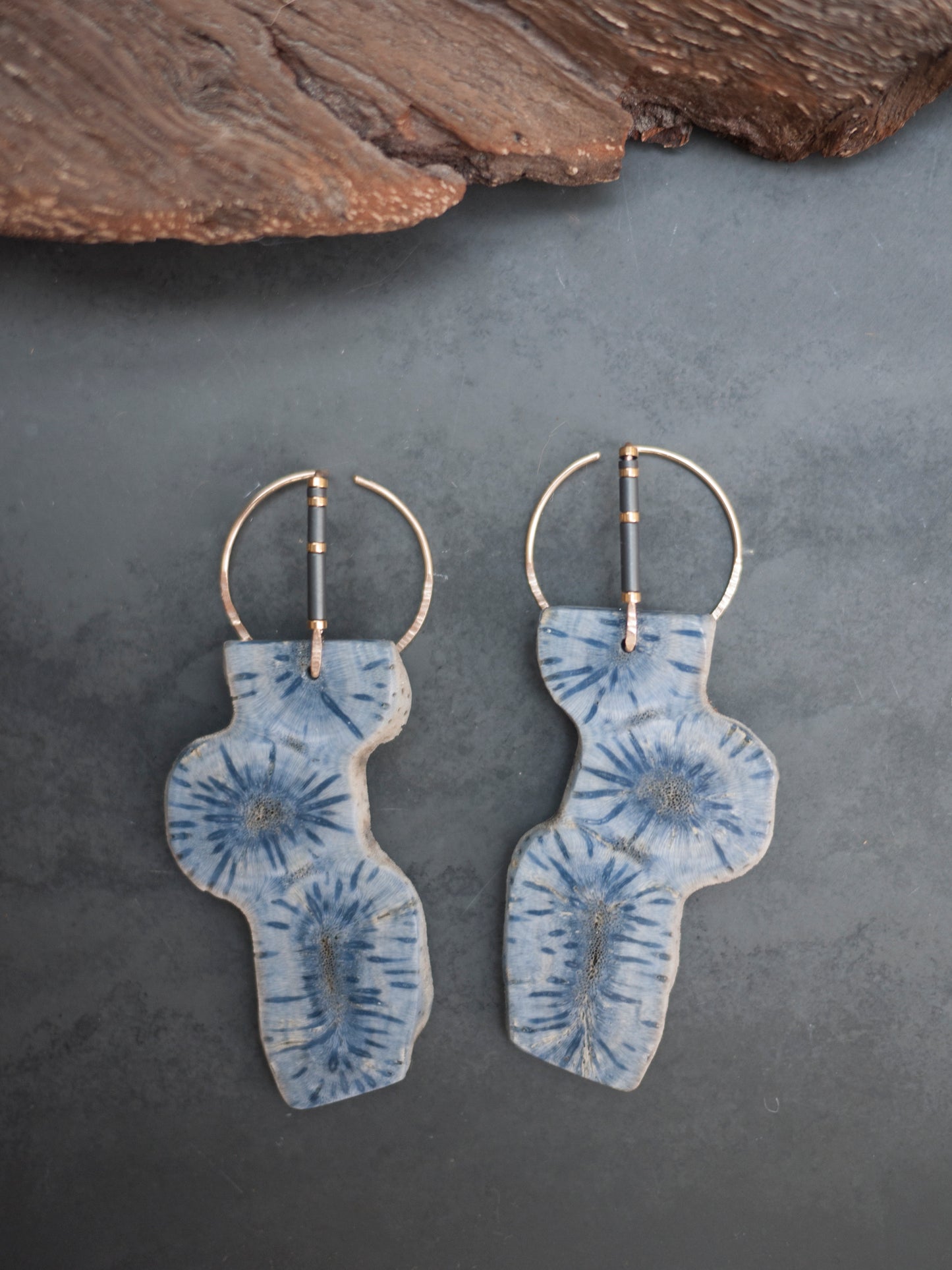 Blue Coral Slab Ear Jackets