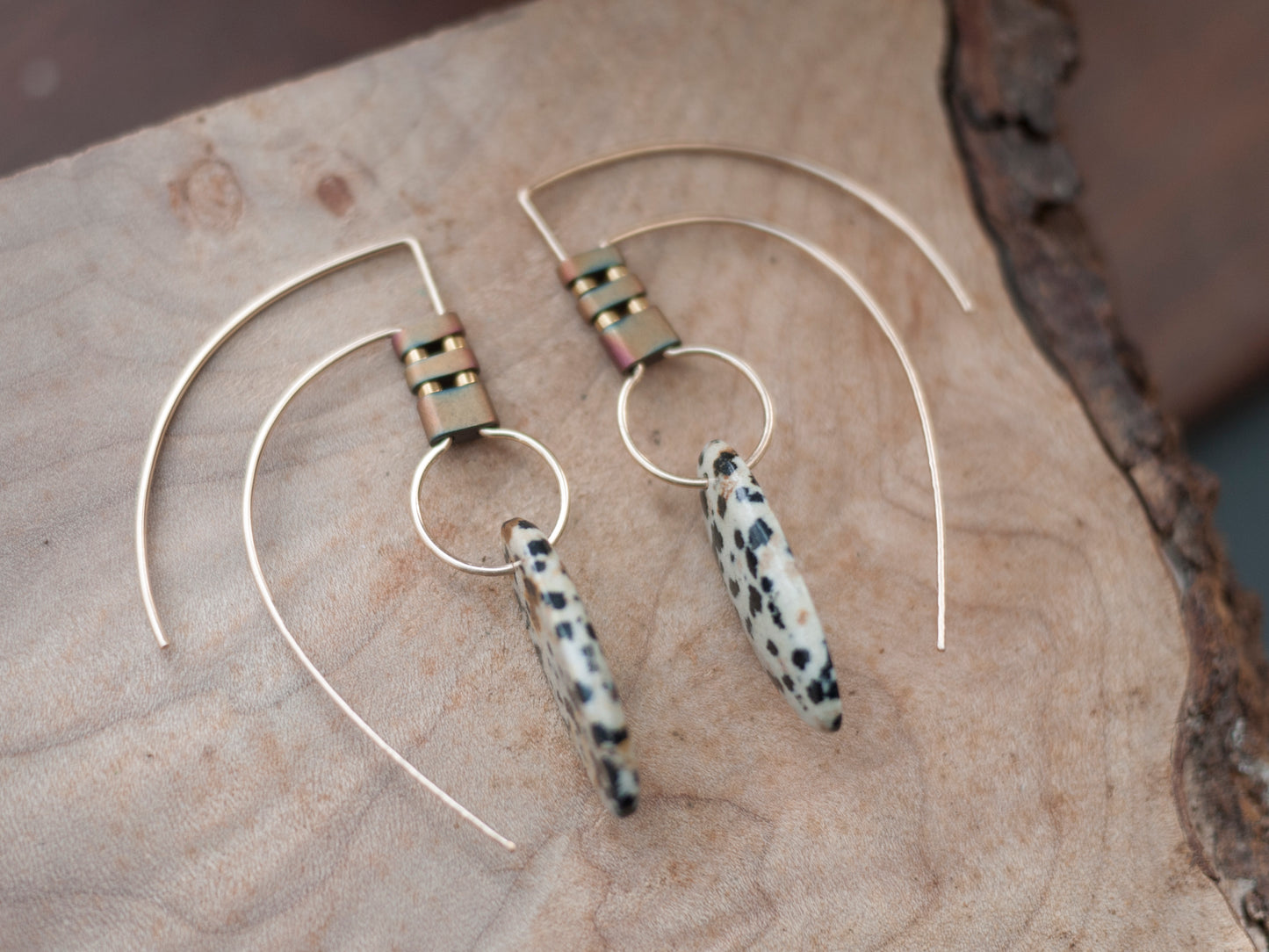 Dalmatian Jasper Tribal Earrings