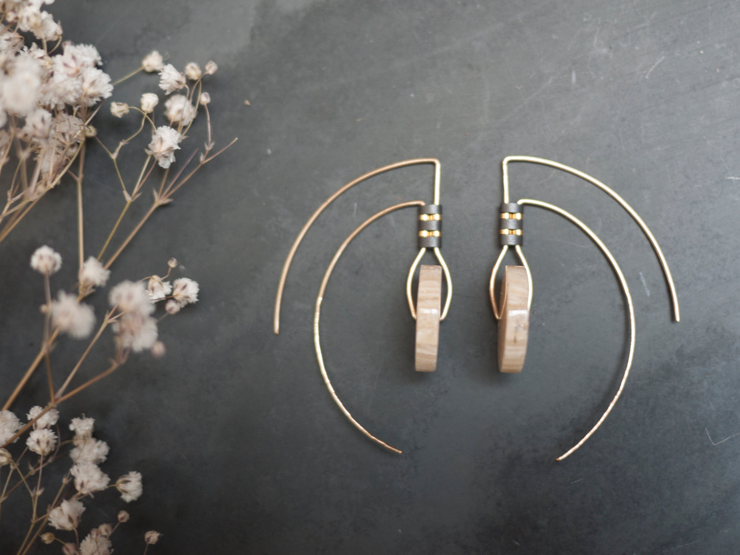 Fossilized Coral Tribal Earrings