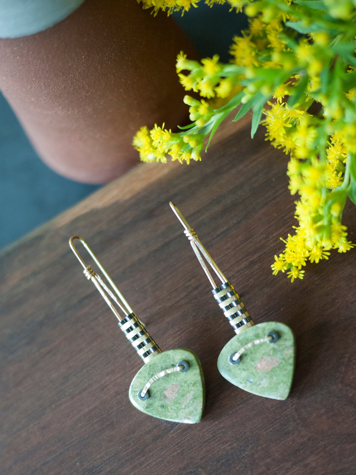 Unakite Drop Earrings