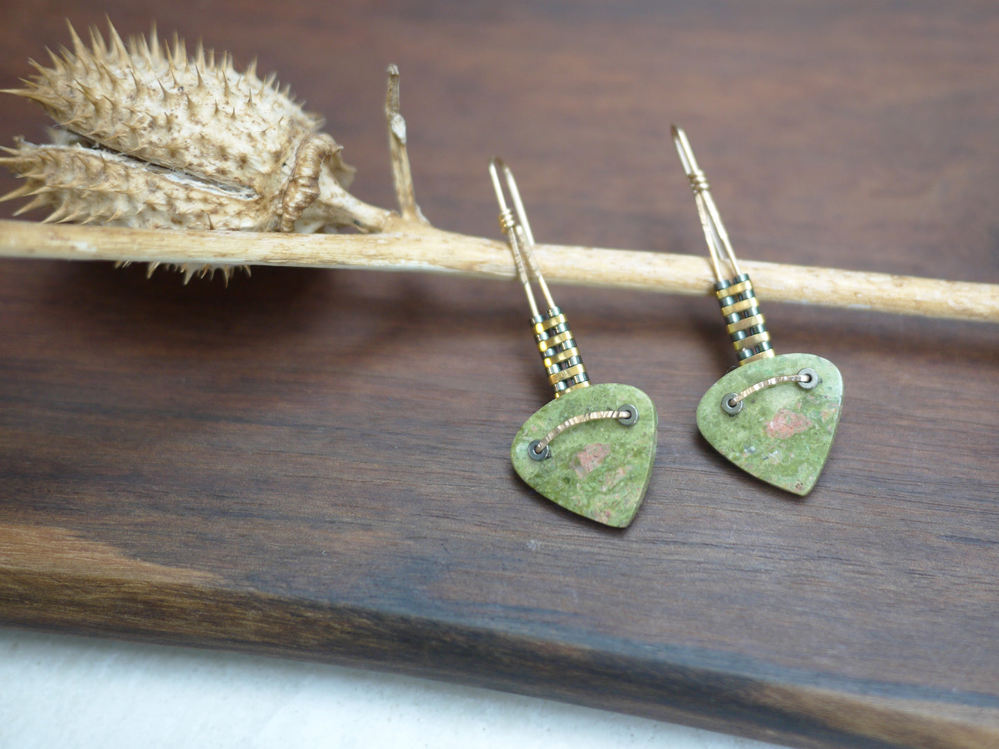 Unakite Drop Earrings