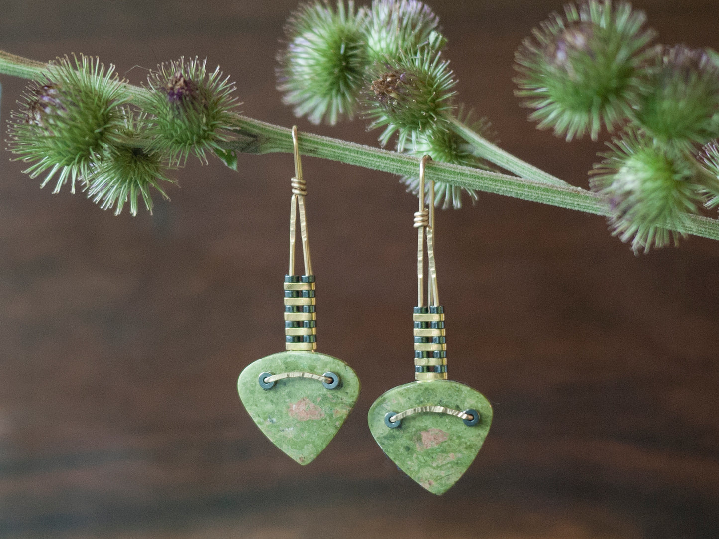 Unakite Drop Earrings