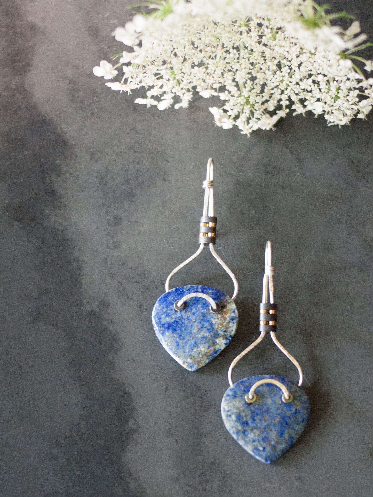 Sterling Silver Lapis Drop Earrings