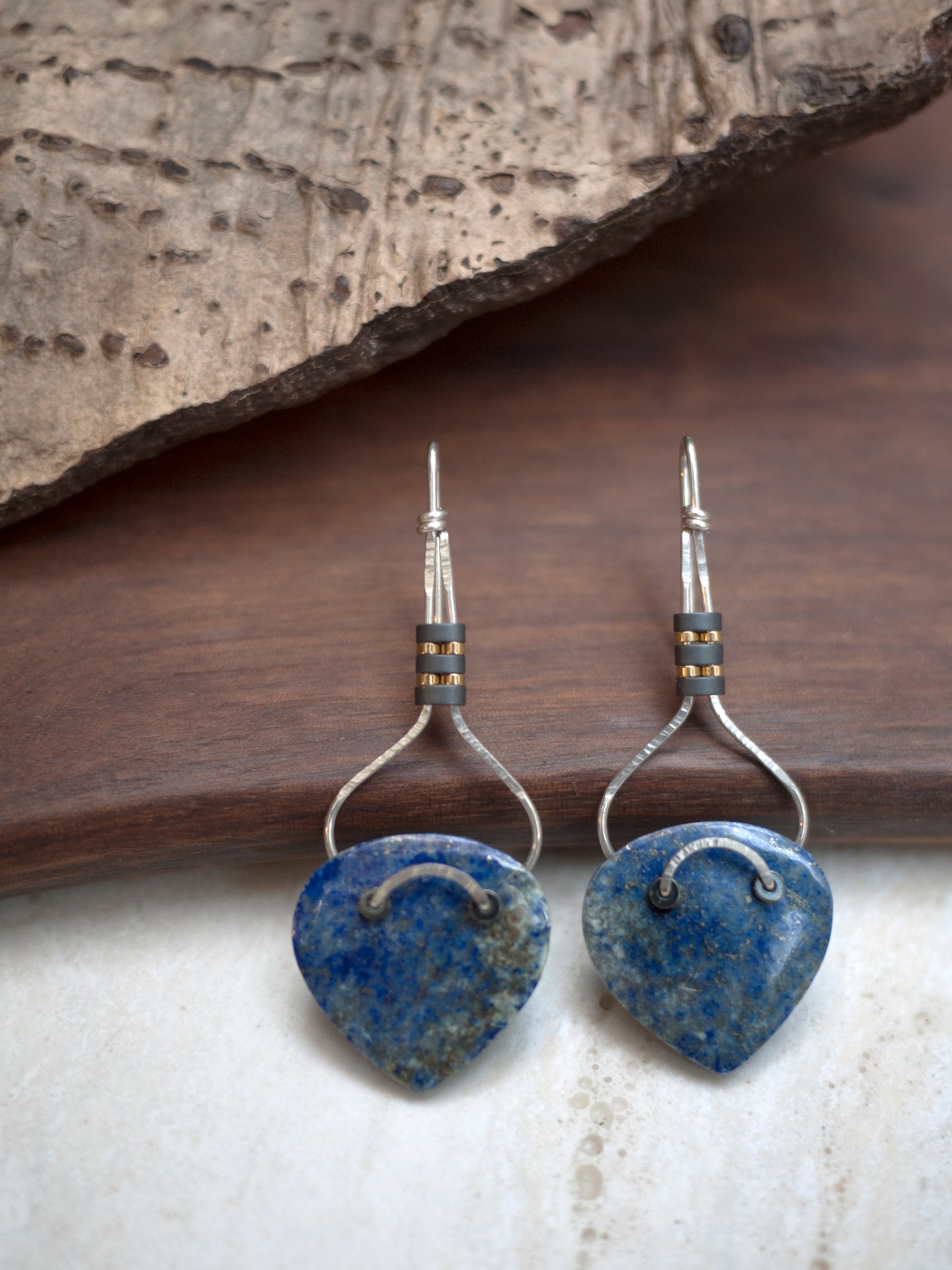 Sterling Silver Lapis Drop Earrings