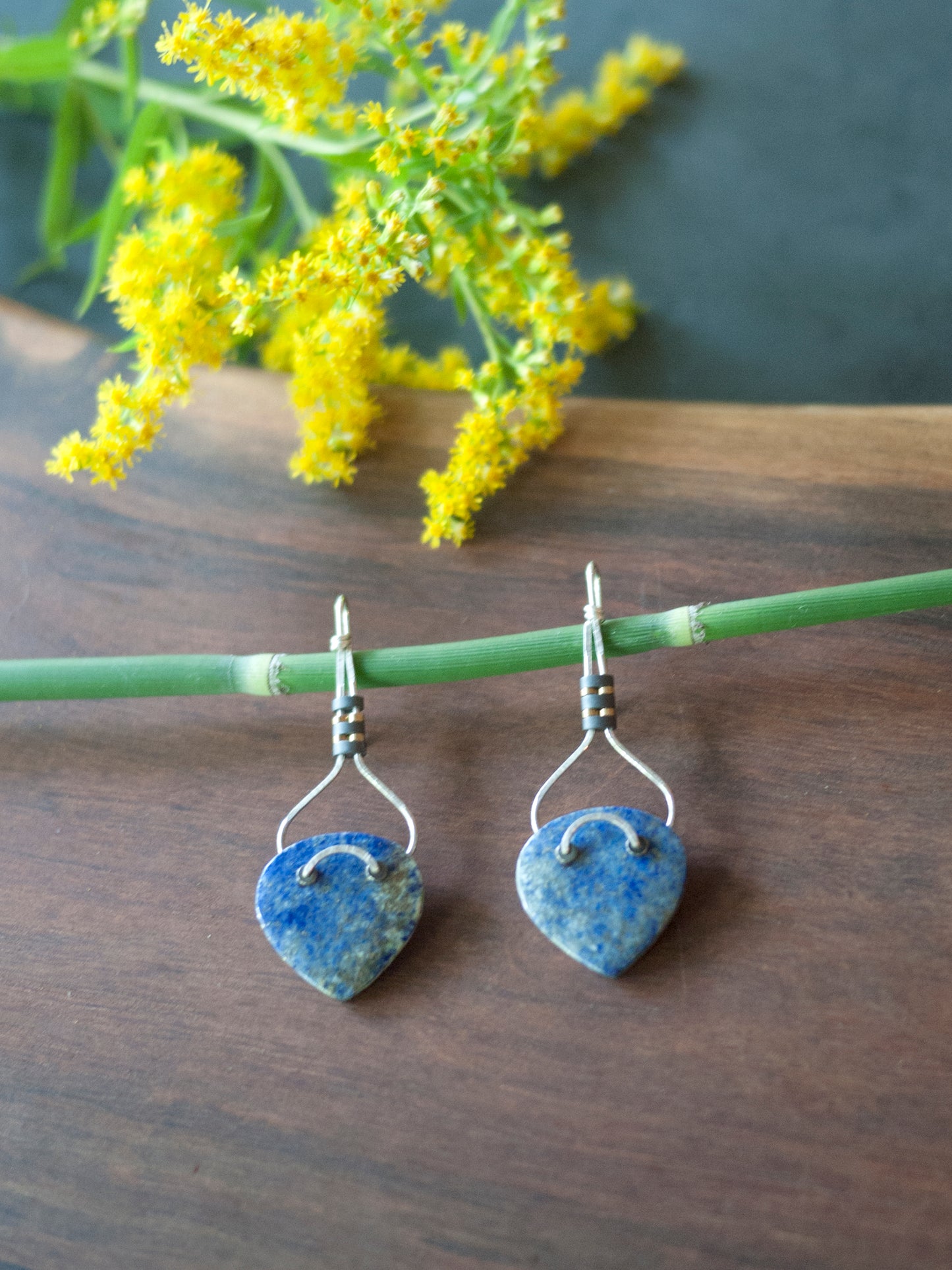 Sterling Silver Lapis Drop Earrings