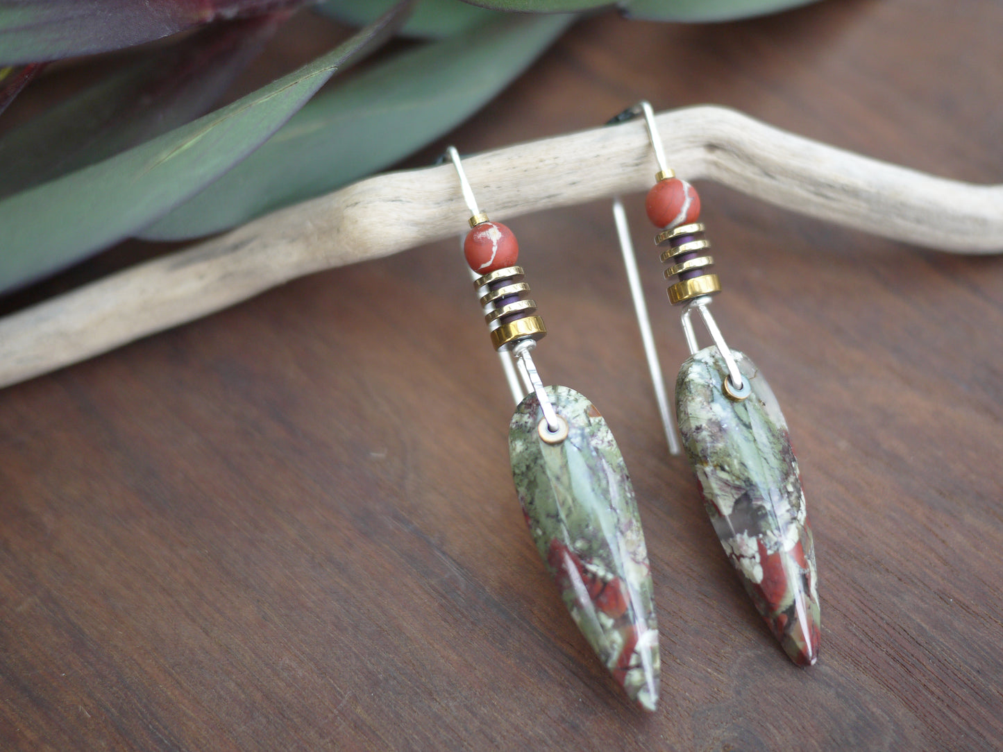 Moss Agate Drop Earrings