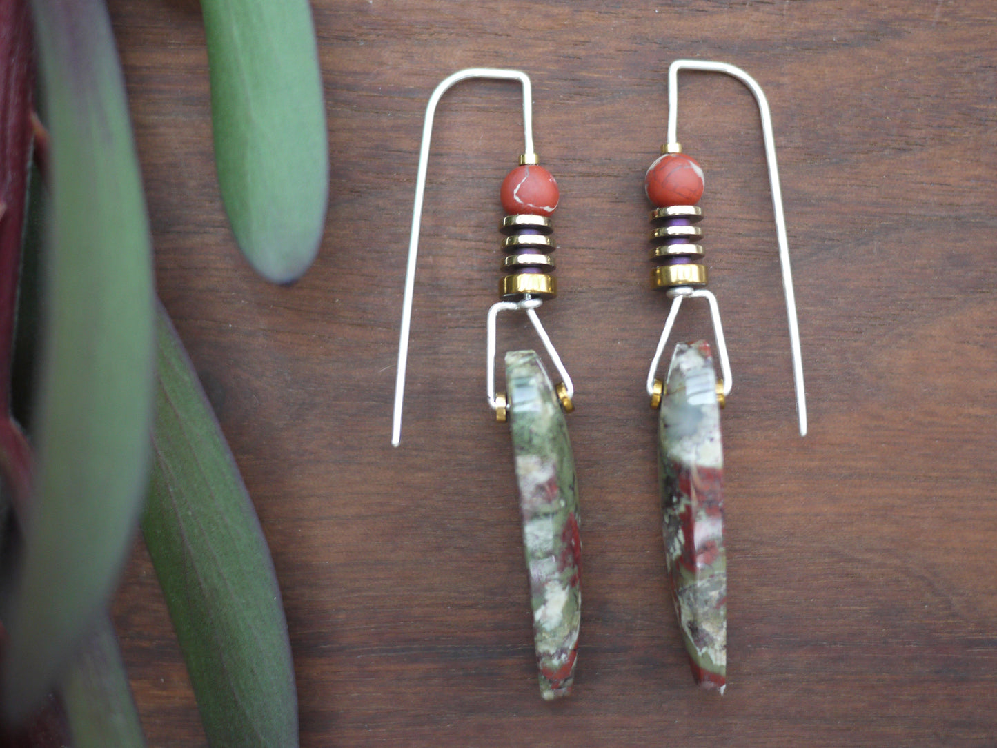 Moss Agate Drop Earrings