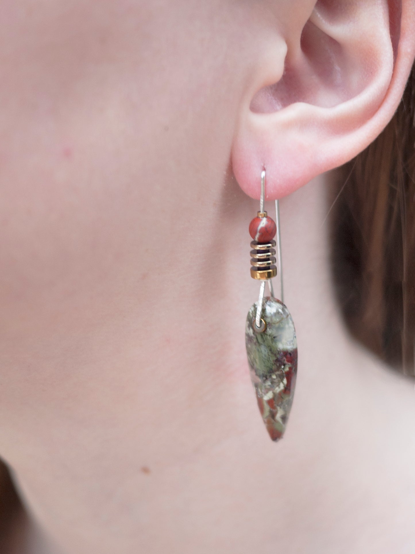 Moss Agate Drop Earrings