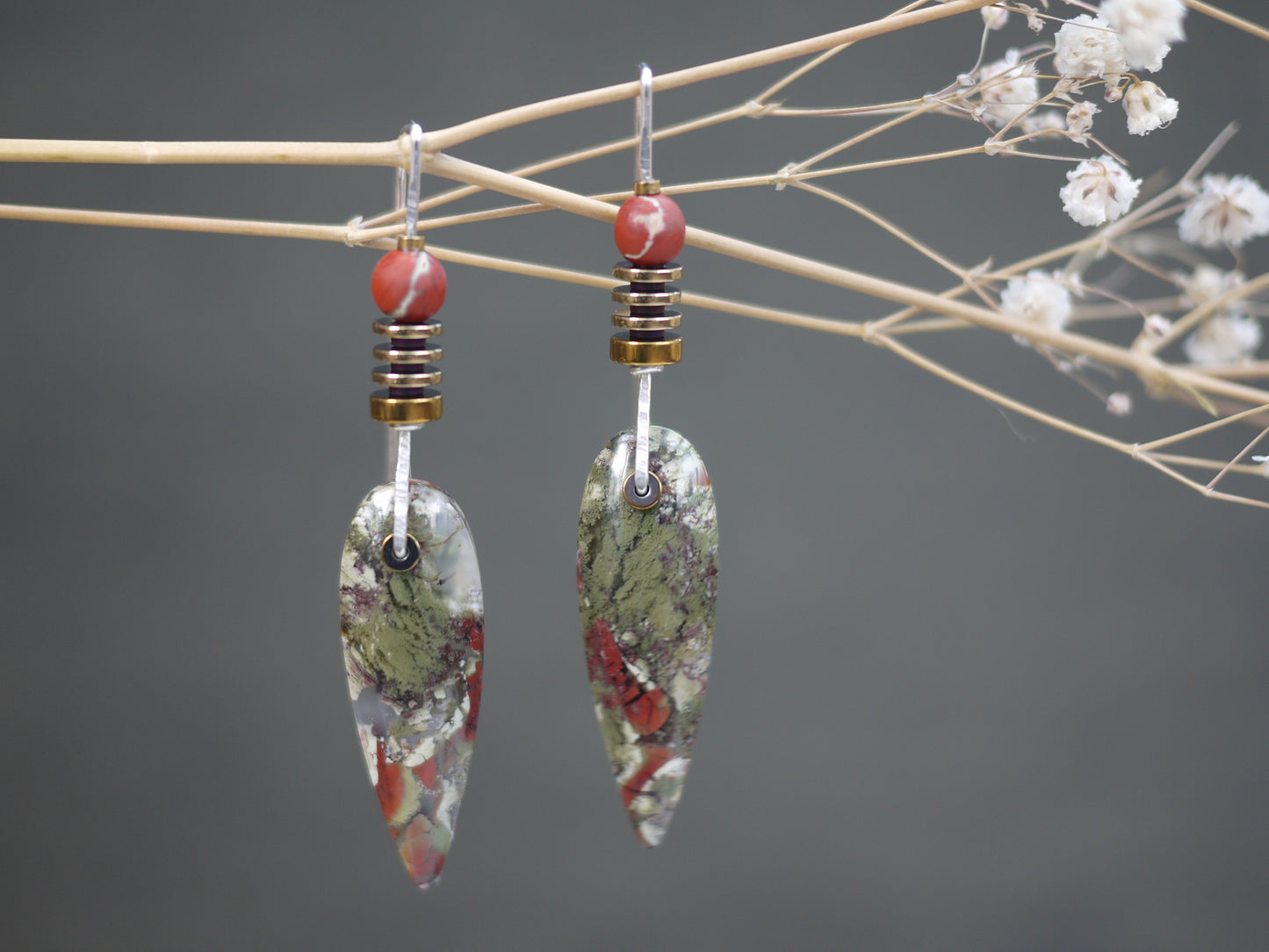 Moss Agate Drop Earrings
