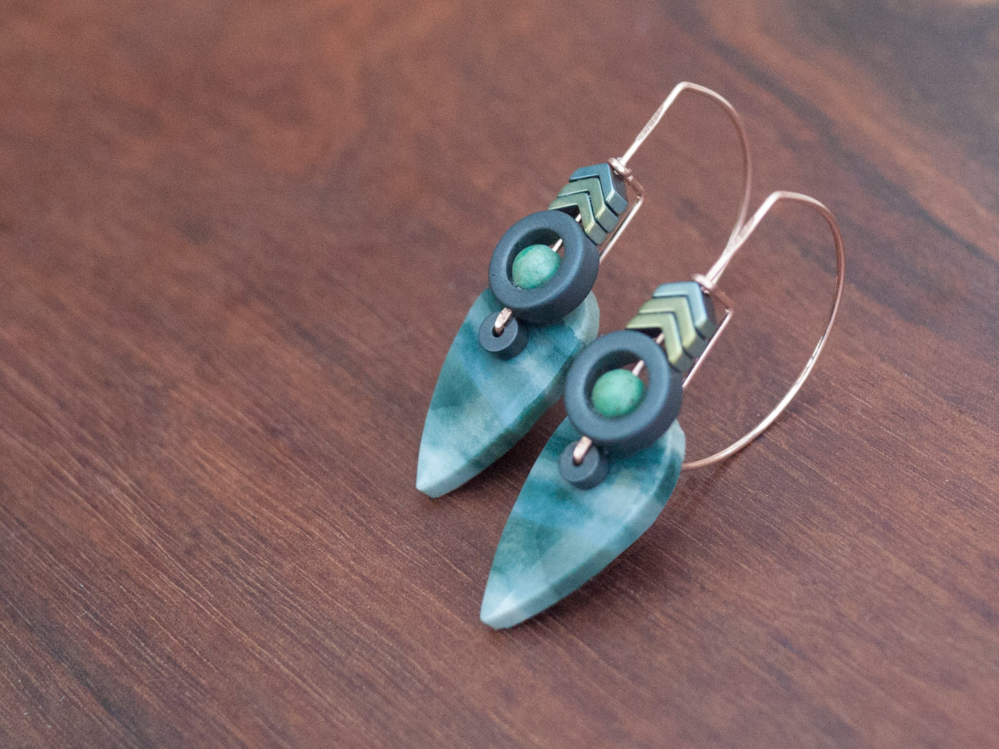 Green Polychrome Jasper Earrings