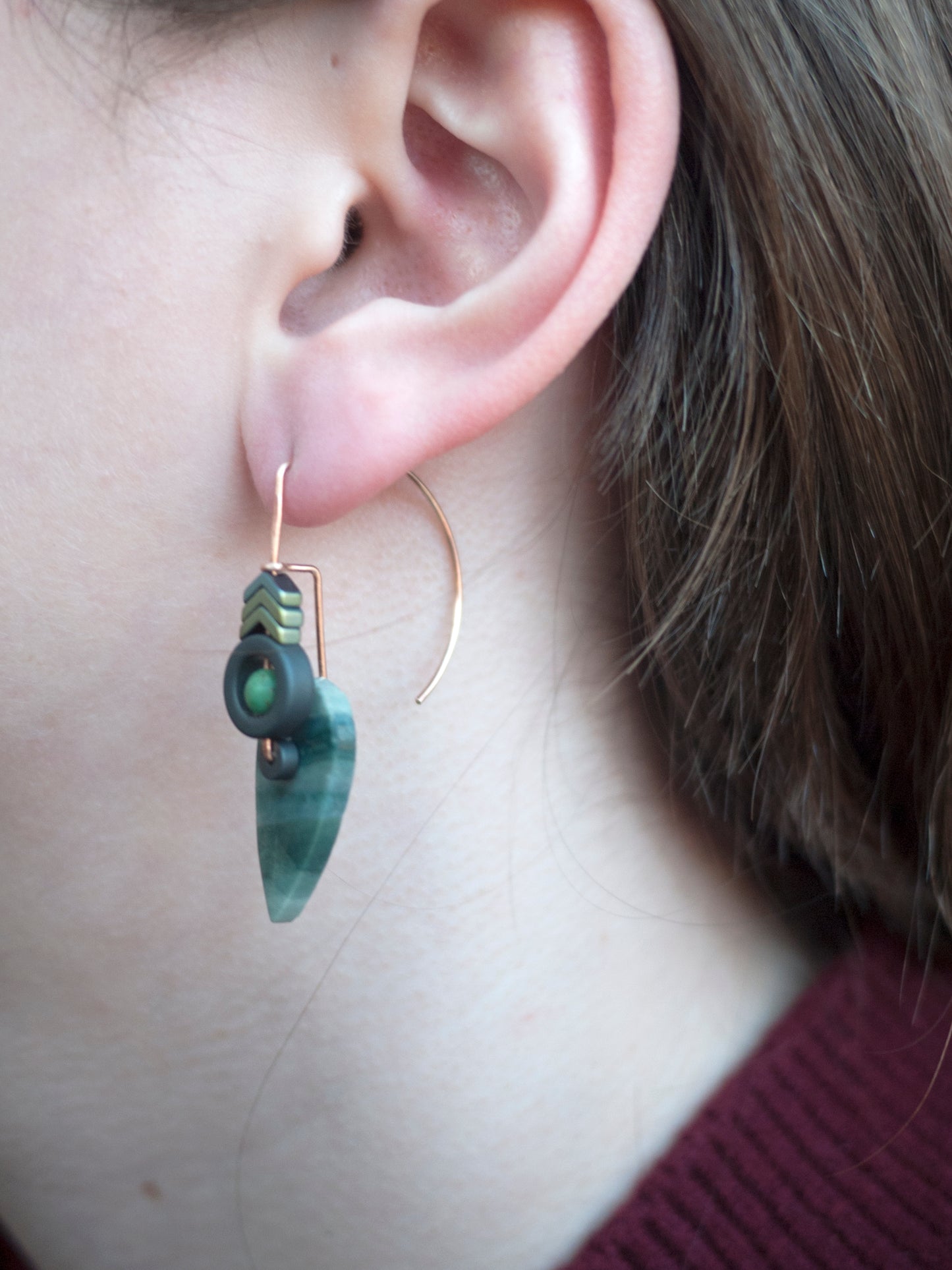 Green Polychrome Jasper Earrings