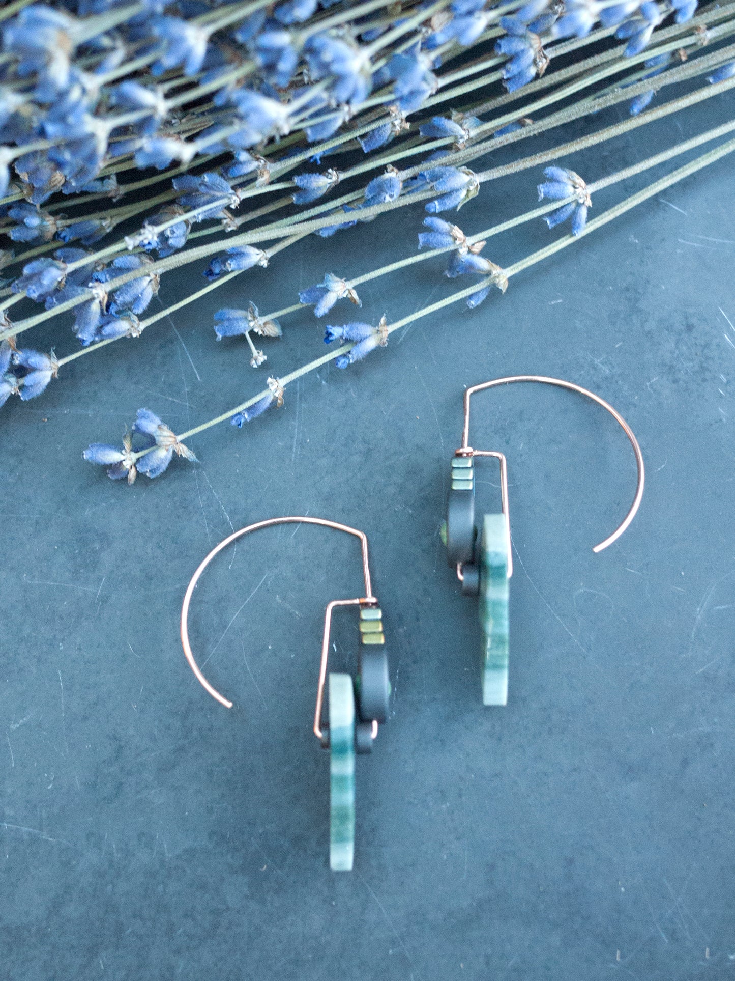 Green Polychrome Jasper Earrings