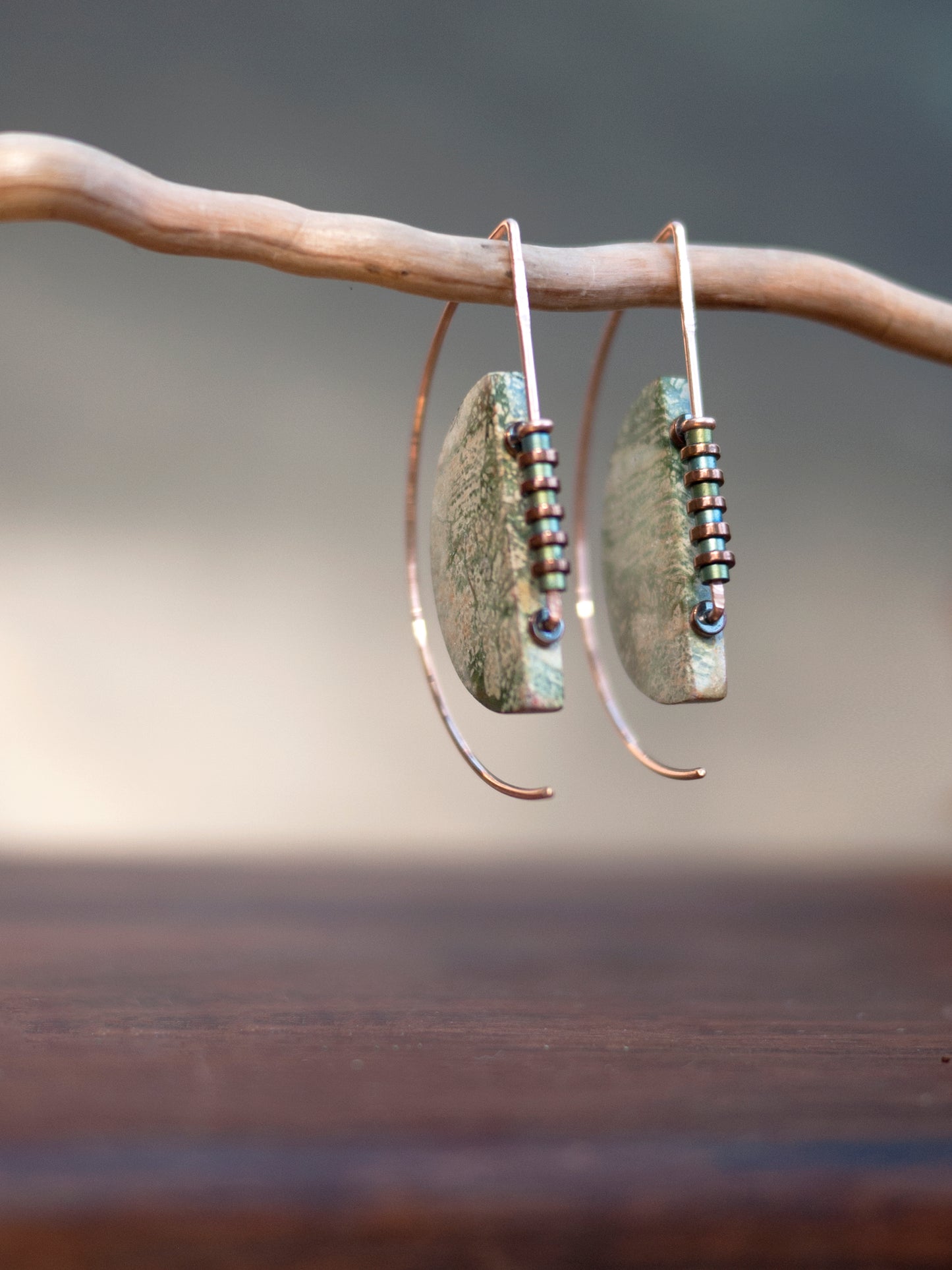 Half Moon Brecciated Jasper Earrings