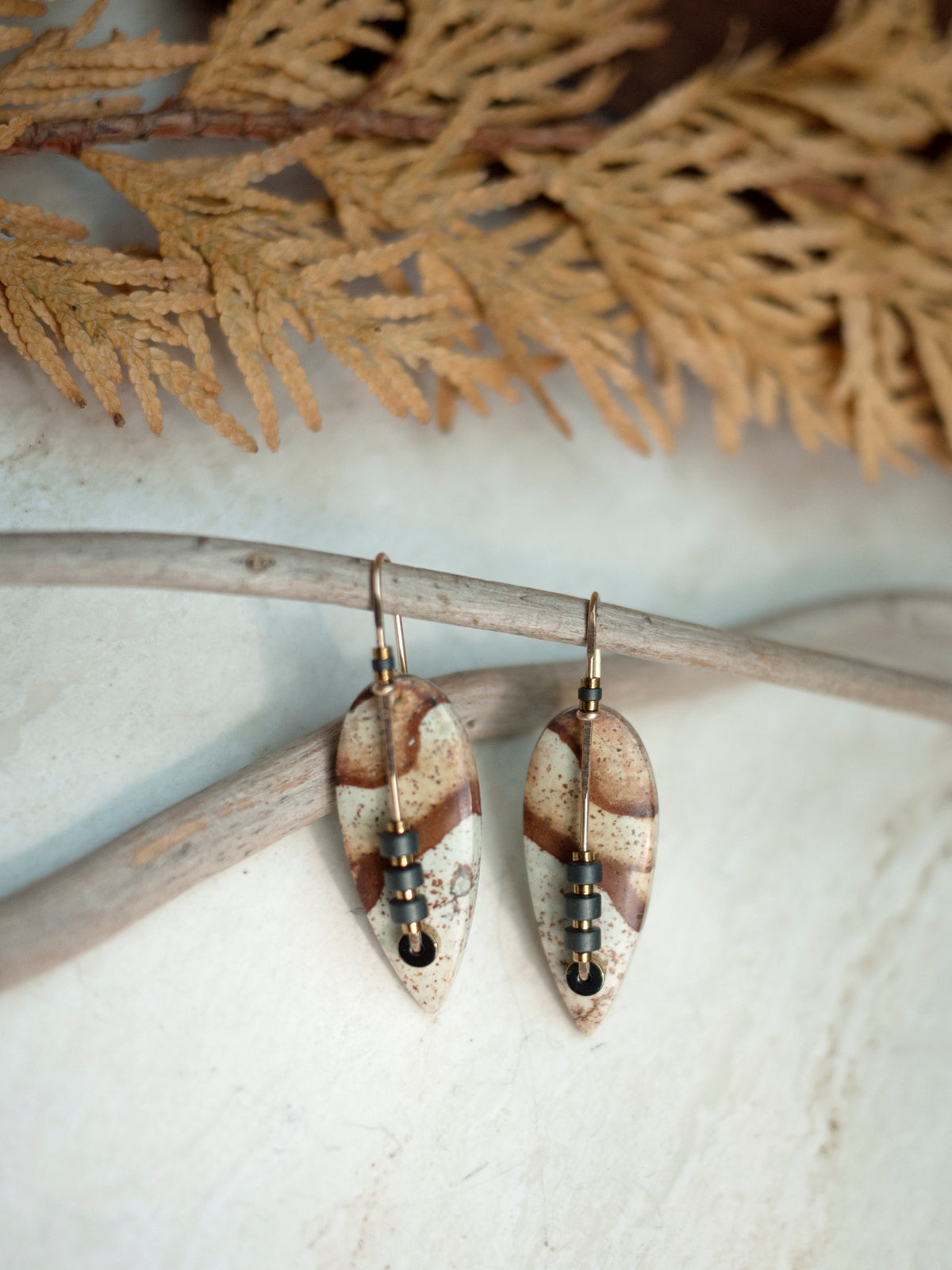 Picture Jasper Spear Drop Earrings