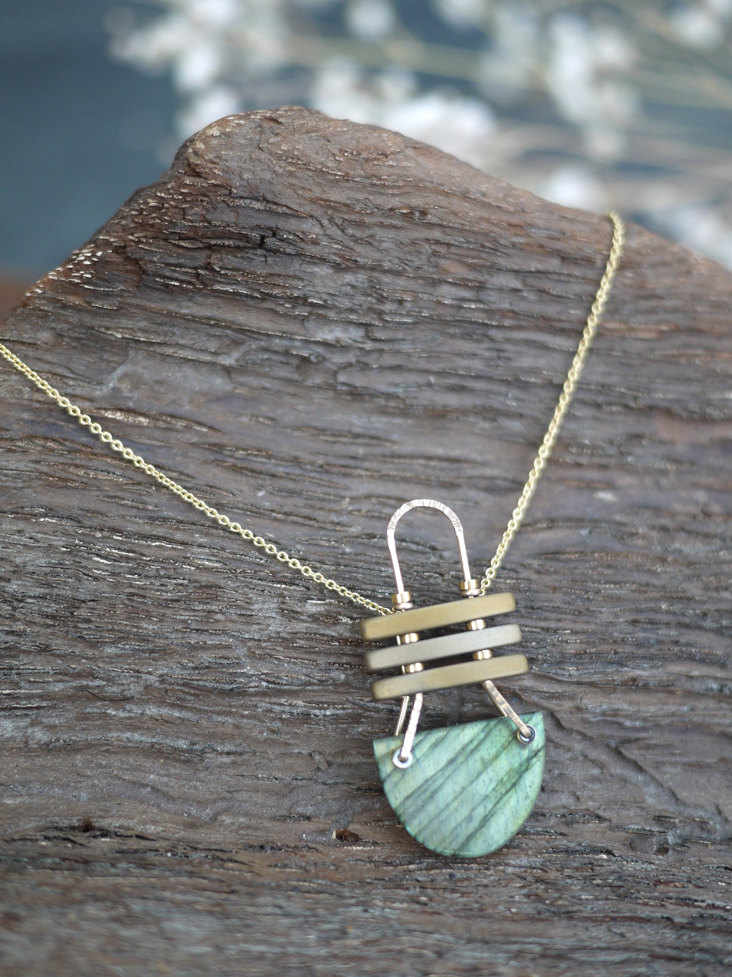 Labradorite Triad Lines Pendant