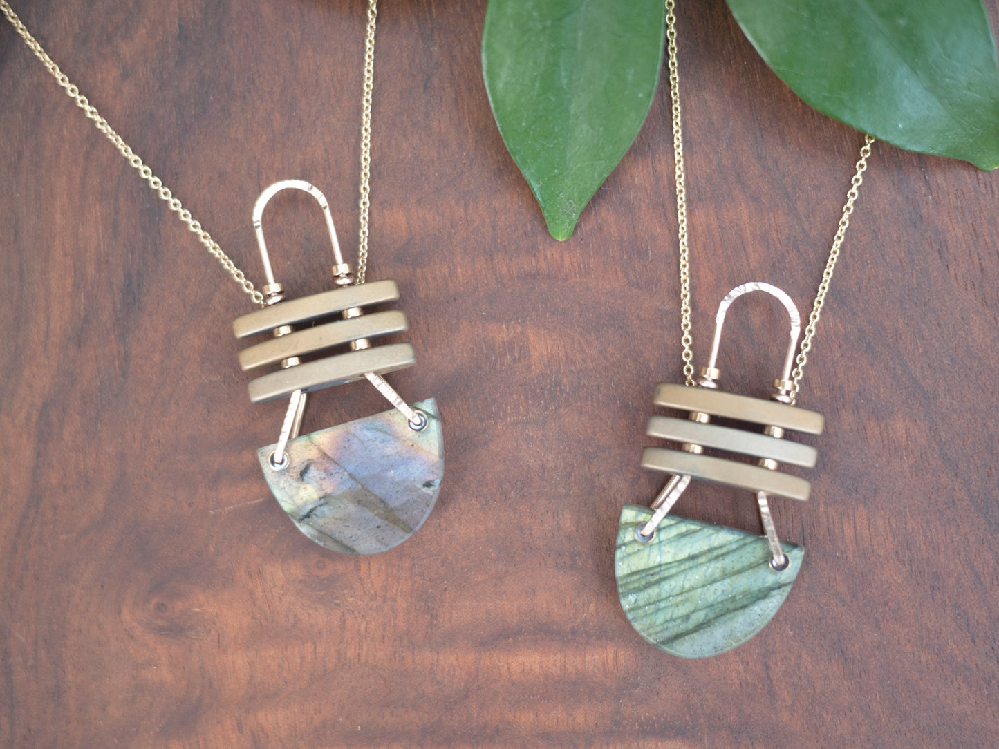 Labradorite Triad Lines Pendant