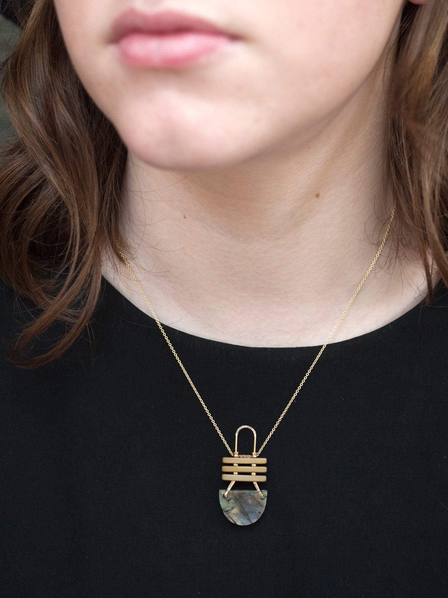 Labradorite Triad Lines Pendant