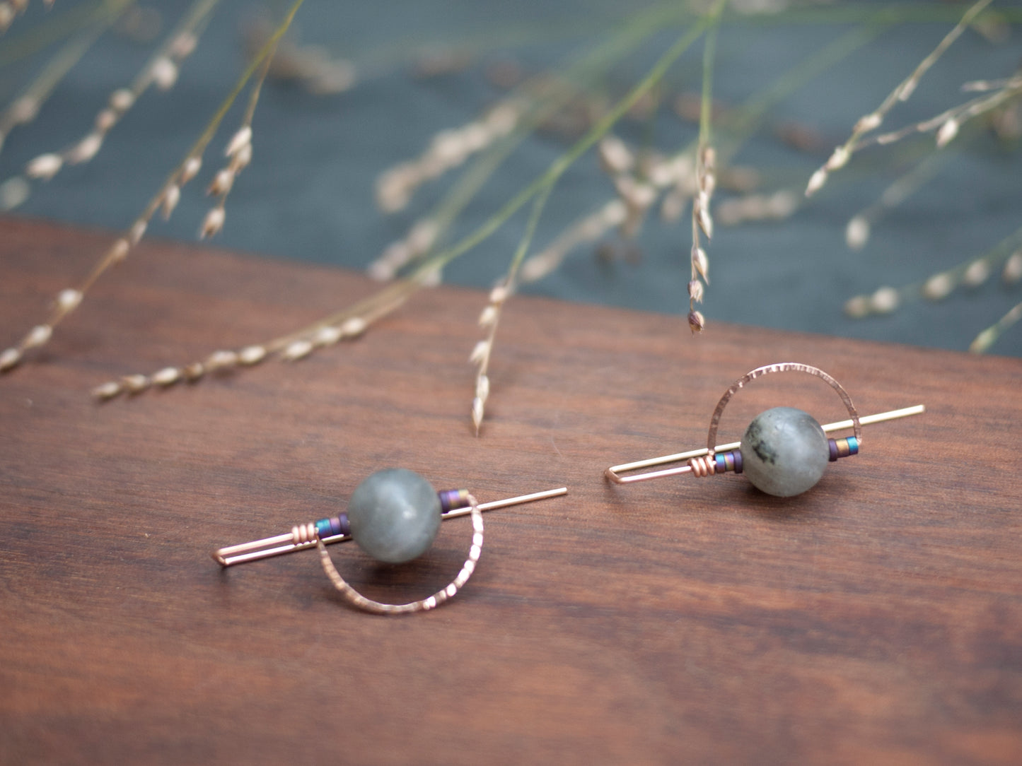 Labradorite Orbit Drop Earrings