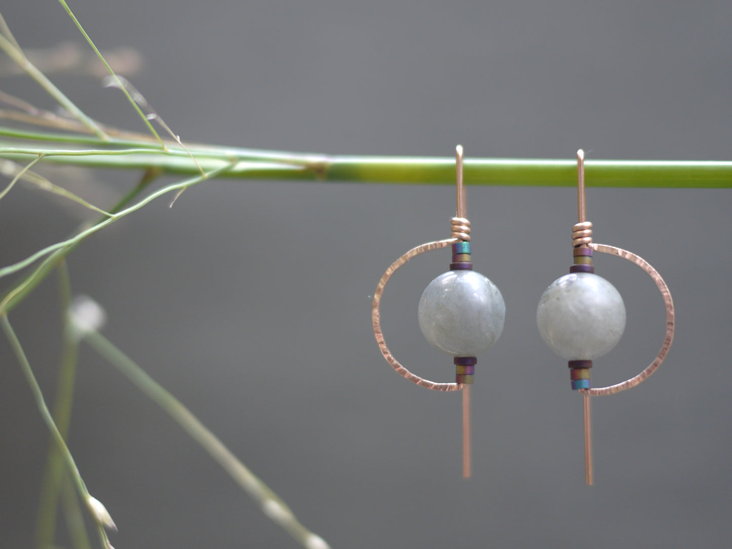 Labradorite Orbit Drop Earrings