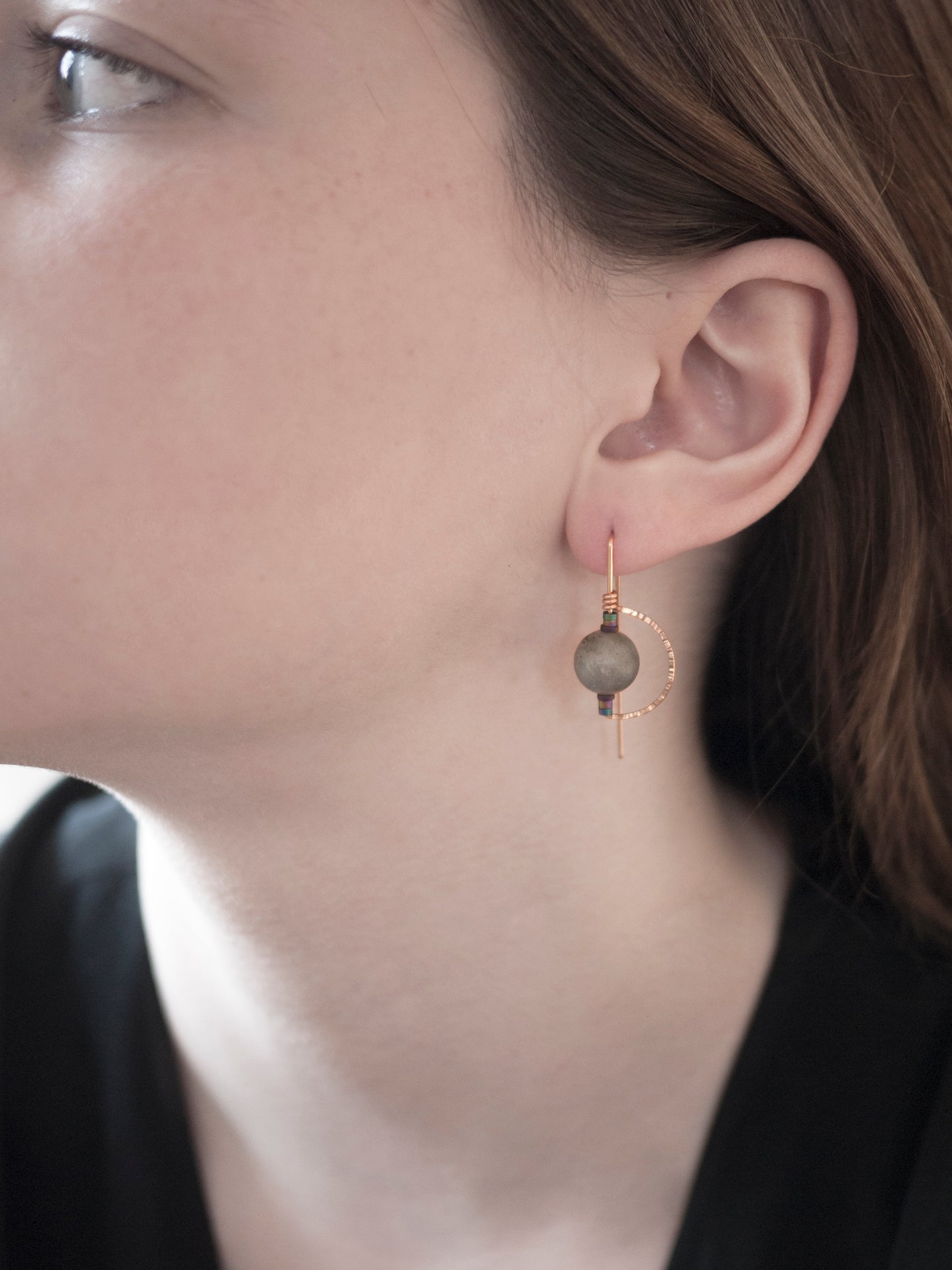 Labradorite Orbit Drop Earrings