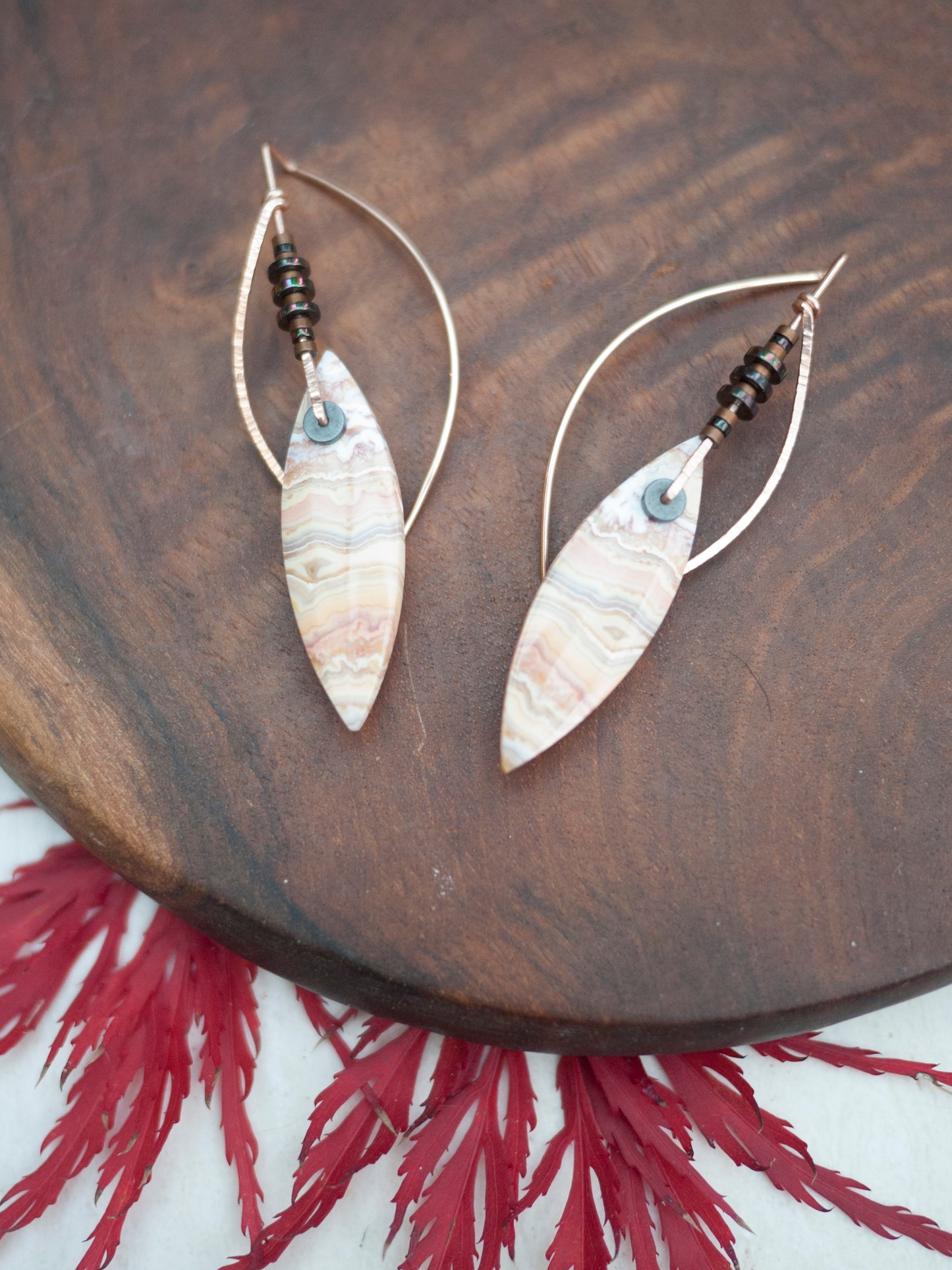 Lace Agate Sculptural Earrings