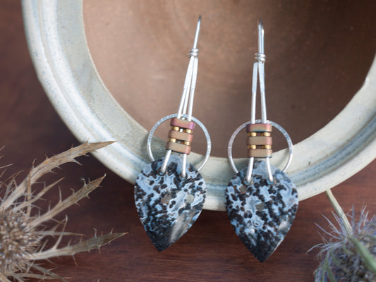 Sterling Silver Fossilized Palmwood Earrings