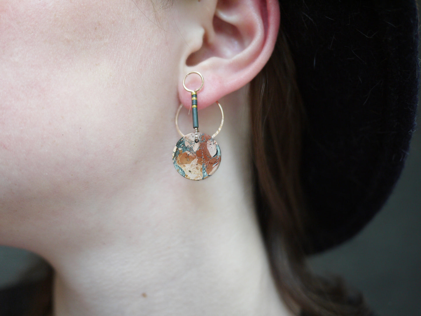 Maligano Jasper Circle Motif Ear Jackets