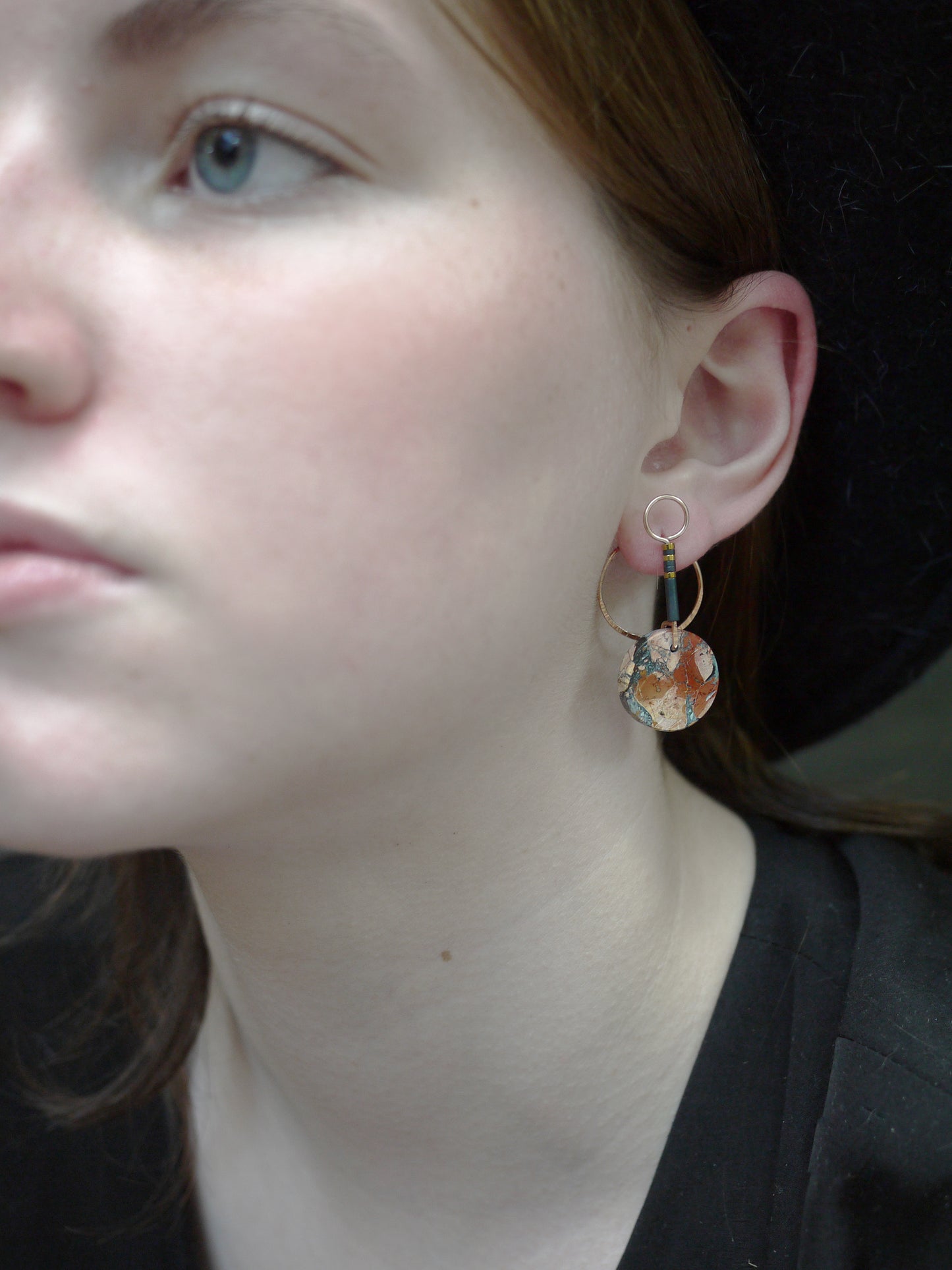 Maligano Jasper Circle Motif Ear Jackets