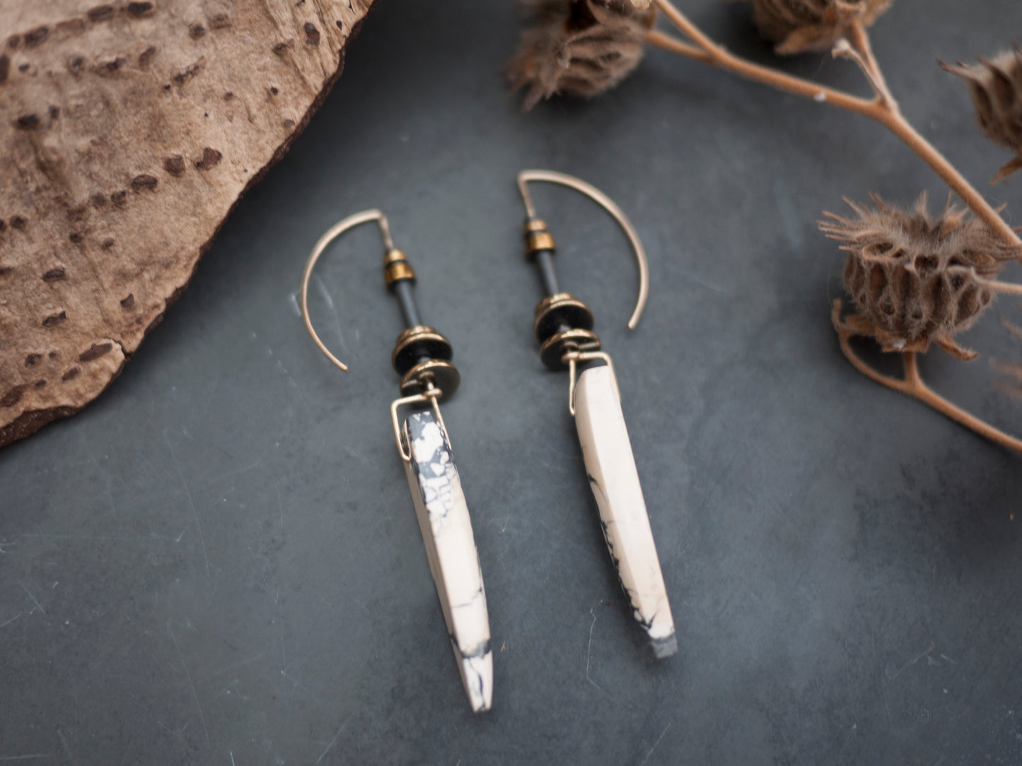 Maligano Jasper Drop Spear Earrings