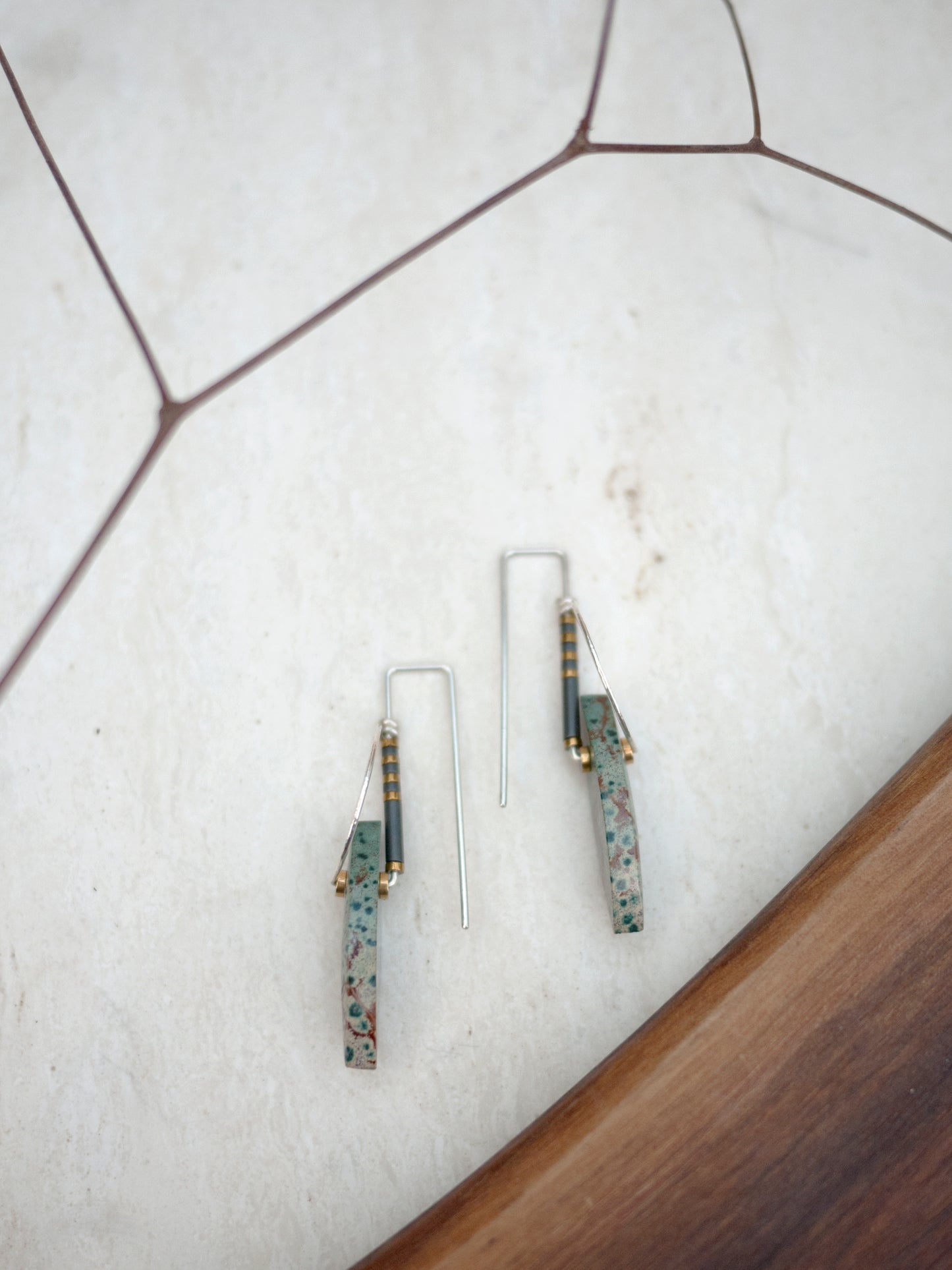 Forest Jasper Marquise Drop Earrings