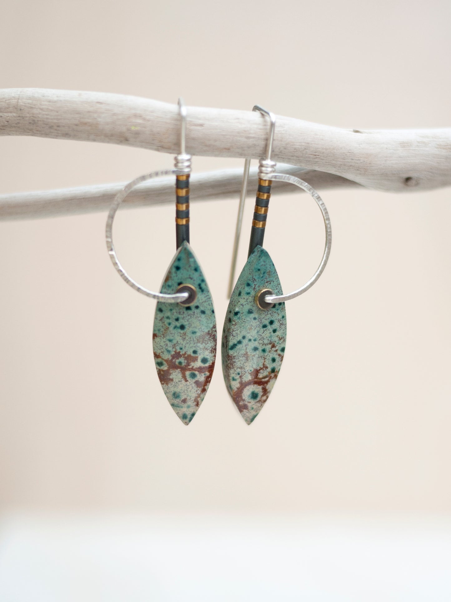 Forest Jasper Marquise Drop Earrings