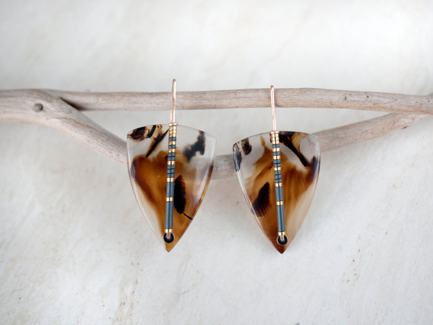 Geometric Montana Agate Drop Earrings