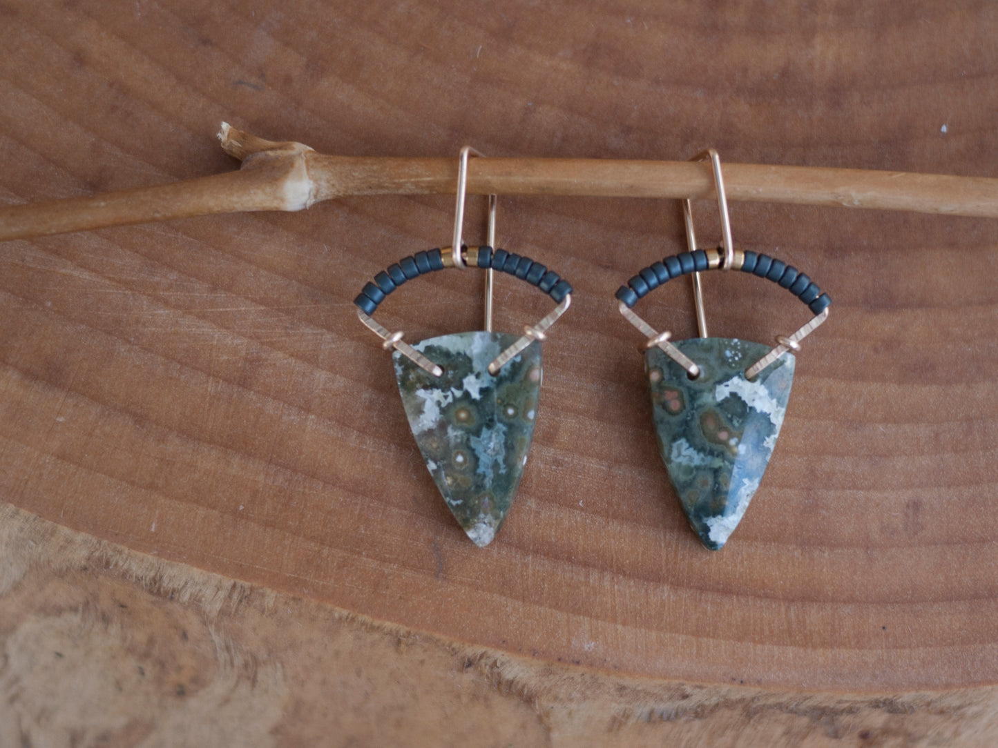 Ocean Jasper Arch Earrings Dangle Earrings