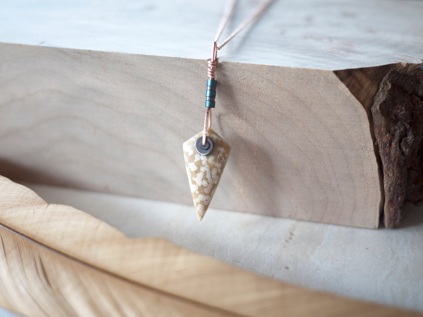 Ocean Jasper Spear Necklace