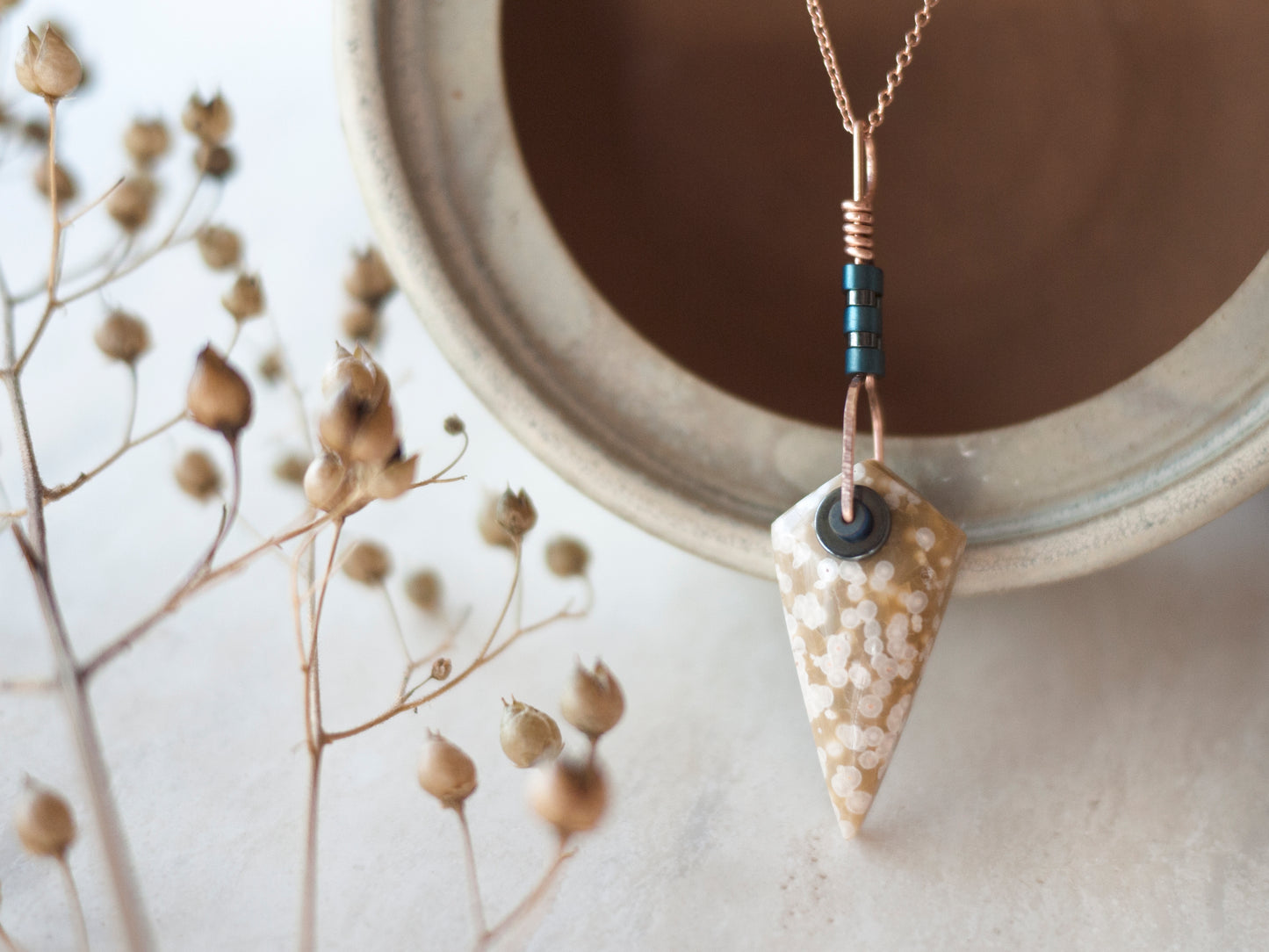 Ocean Jasper Spear Necklace