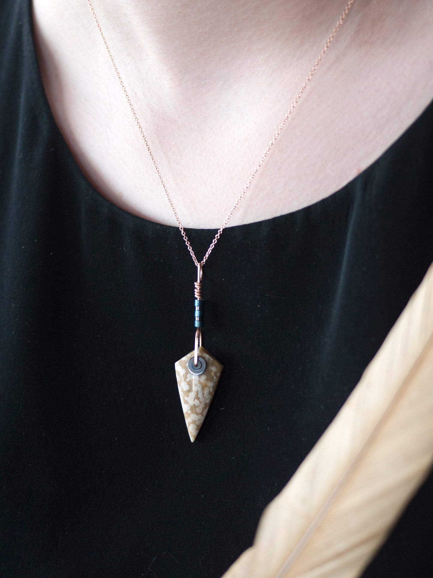 Ocean Jasper Spear Necklace