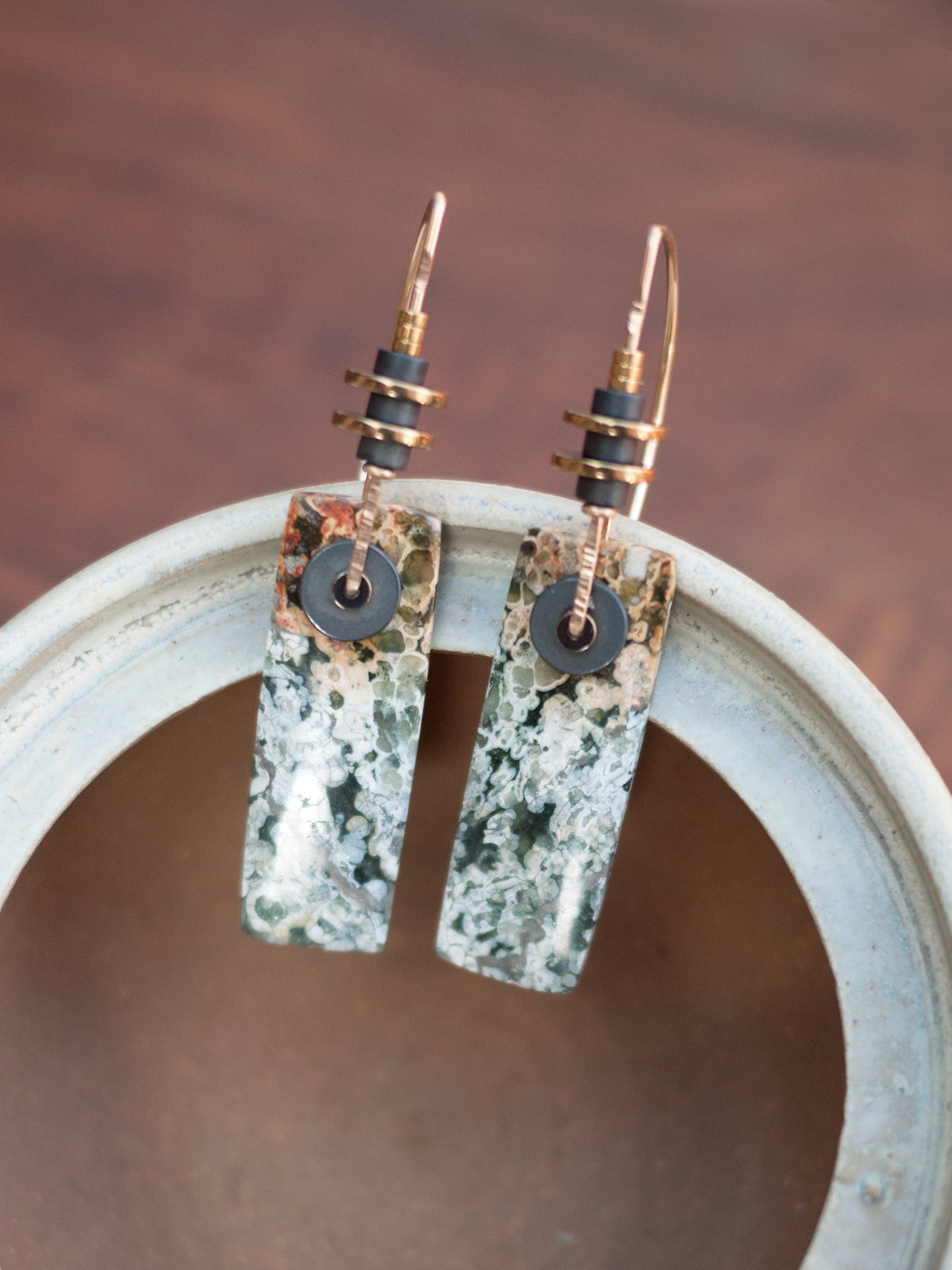 Orbicular Jasper Drop Earrings